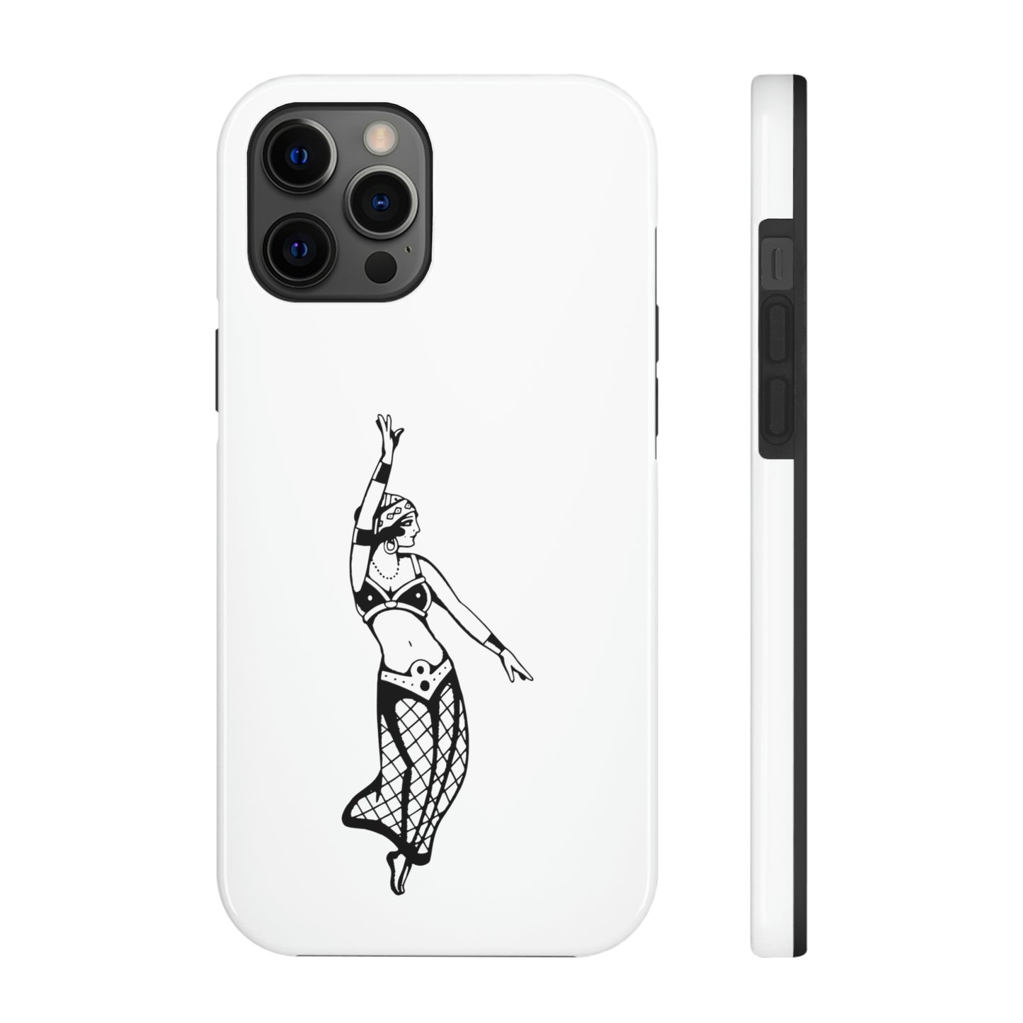 White Tough Phone Cases | Gypsy's Dancing Gypsy Lady (by @tylerabnertattoo)