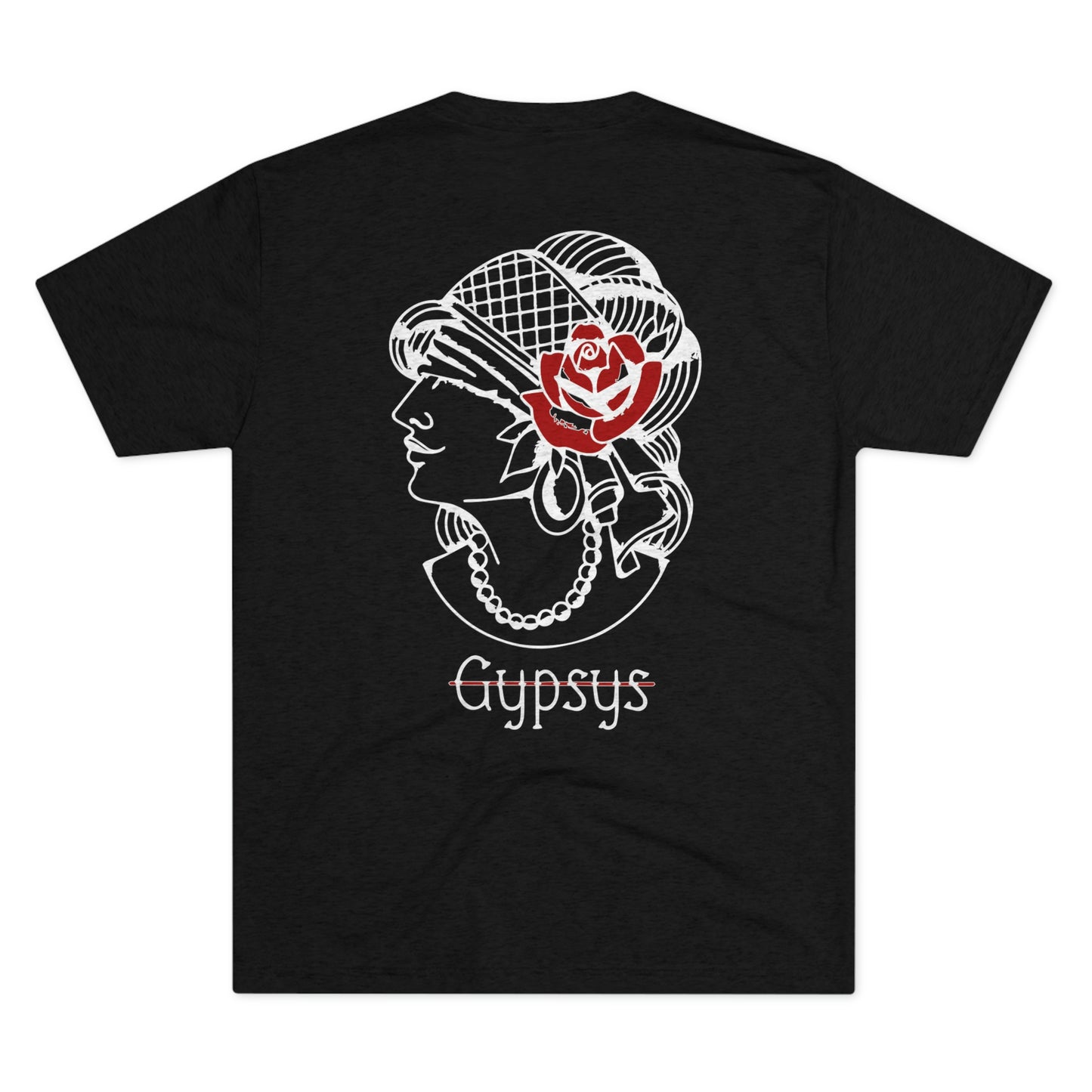 Unisex Tri-Blend Crew Tee | Gypsy's Red Rose Gypsy Lady (by @ryseart)
