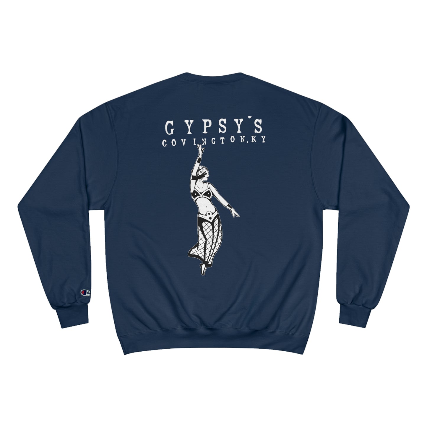 Unisex Champion Crewneck Sweatshirt | Gypsy's Dancing Gypsy Lady (by @tylerabnertattoo)