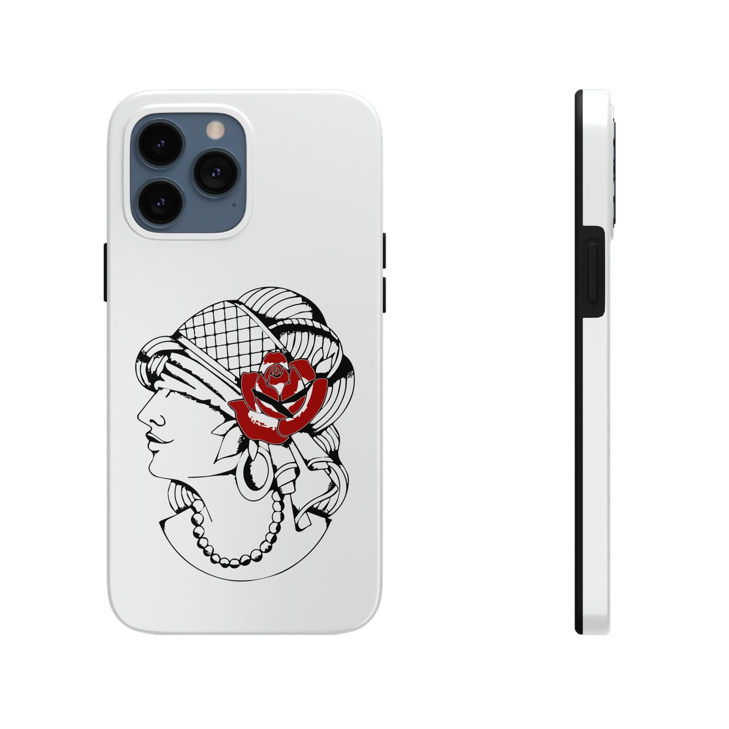 White Tough Phone Cases | Gypsy's Red Rose Gypsy Lady (by @ryseart)