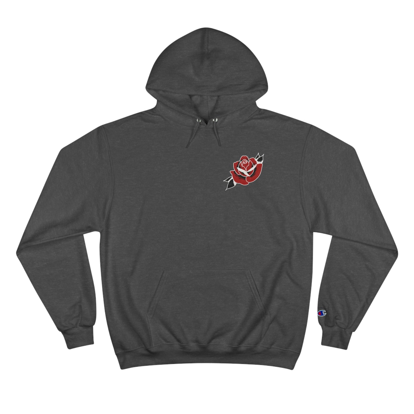 Unisex Champion Hoodie | Gypsy's Red Rose Gypsy Lady (by @ryseart)