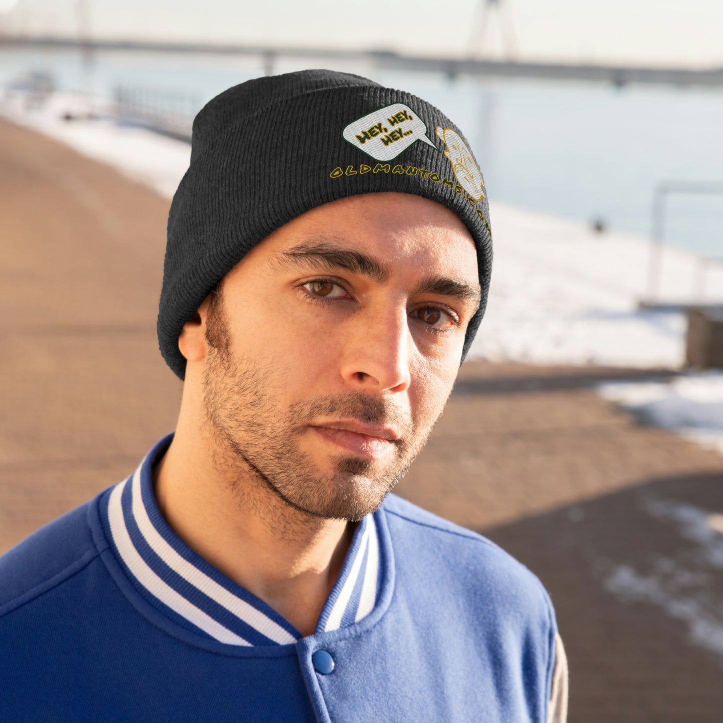 Old Man Tom's "Hey!" Knit Beanie