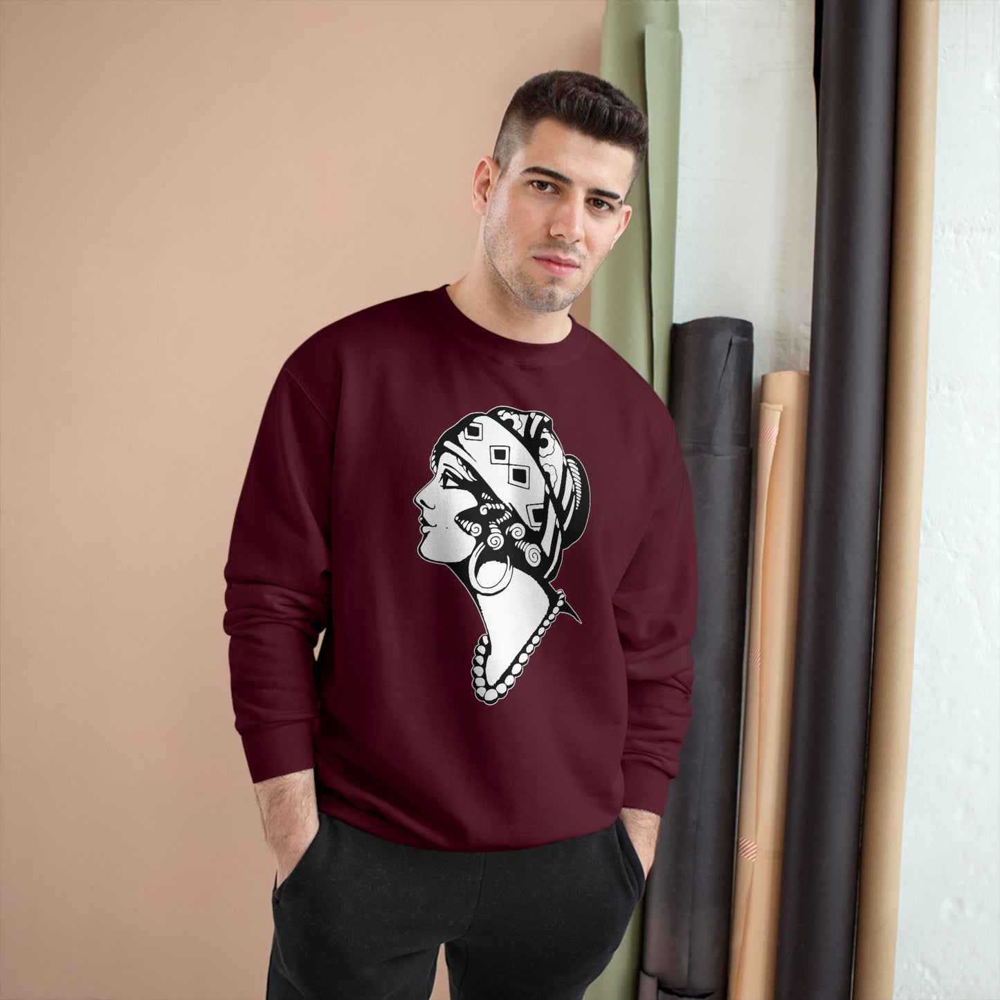 Unisex Champion Crewneck Sweatshirt | Gypsy's Dancing Gypsy Lady (by @tylerabnertattoo)