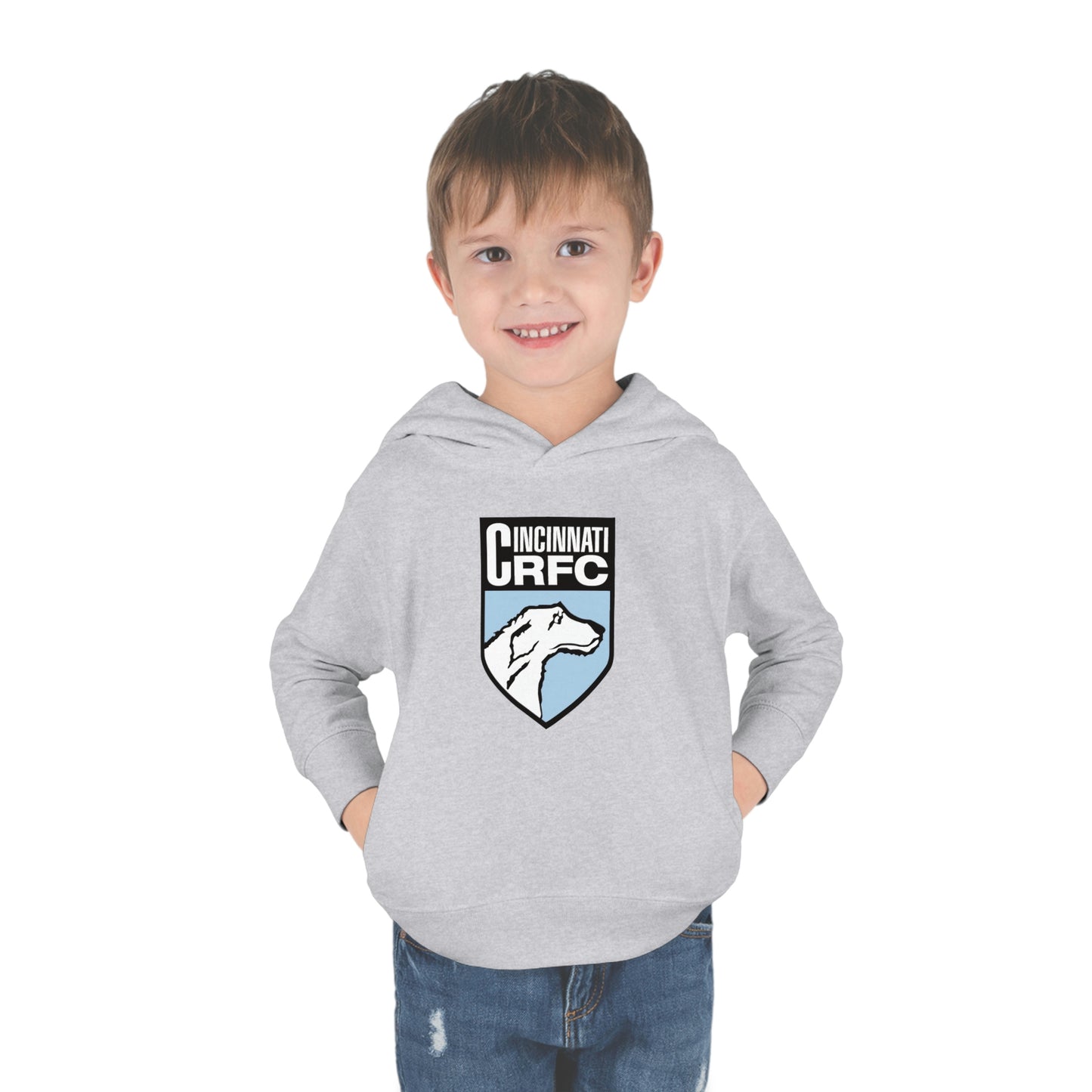 Toddler Pullover Fleece Hoodie | CRFC Wolfhounds Blue Crest