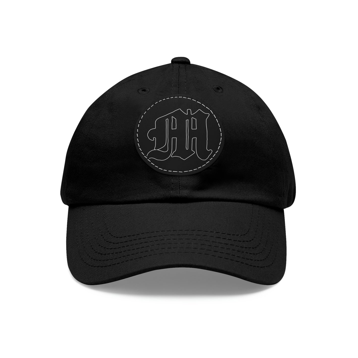 Dad Hat with Leather Round Patch | Mothers Tattoo M Logo