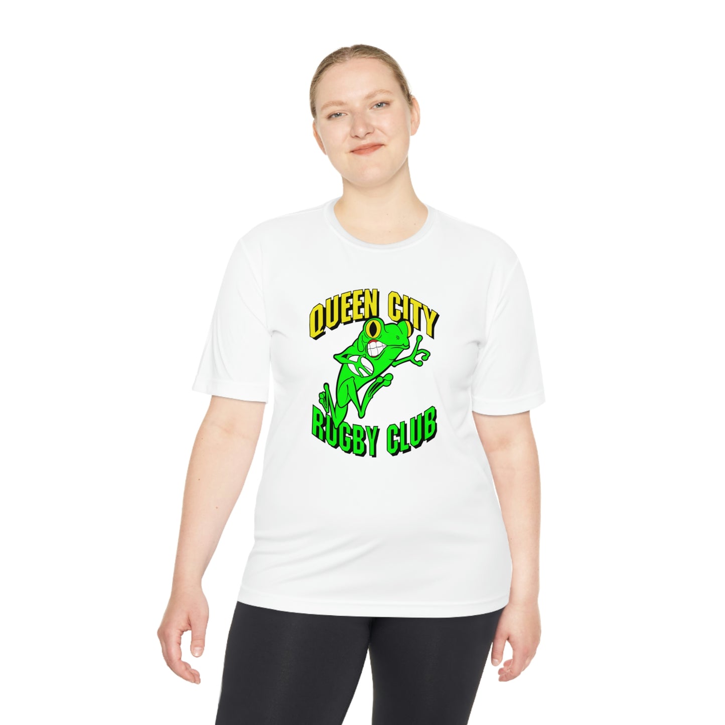 Unisex Moisture Wicking Tee | QCRFC Frogs Logo