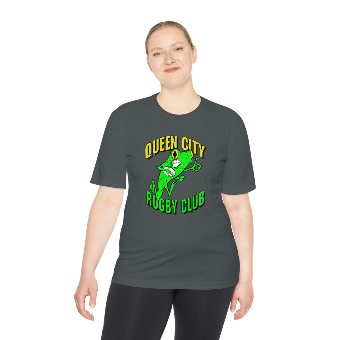 Unisex Moisture Wicking Tee | QCRFC Frogs Logo