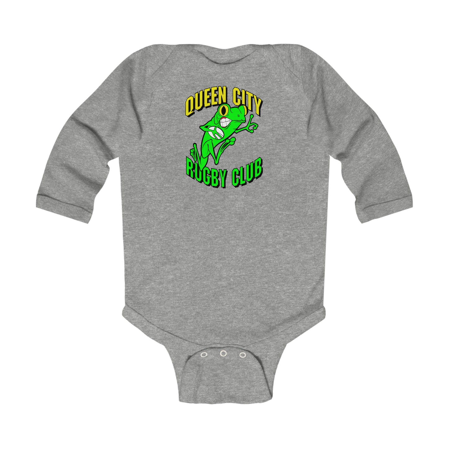 Infant Long Sleeve Onesie | QCRFC Frogs Logo