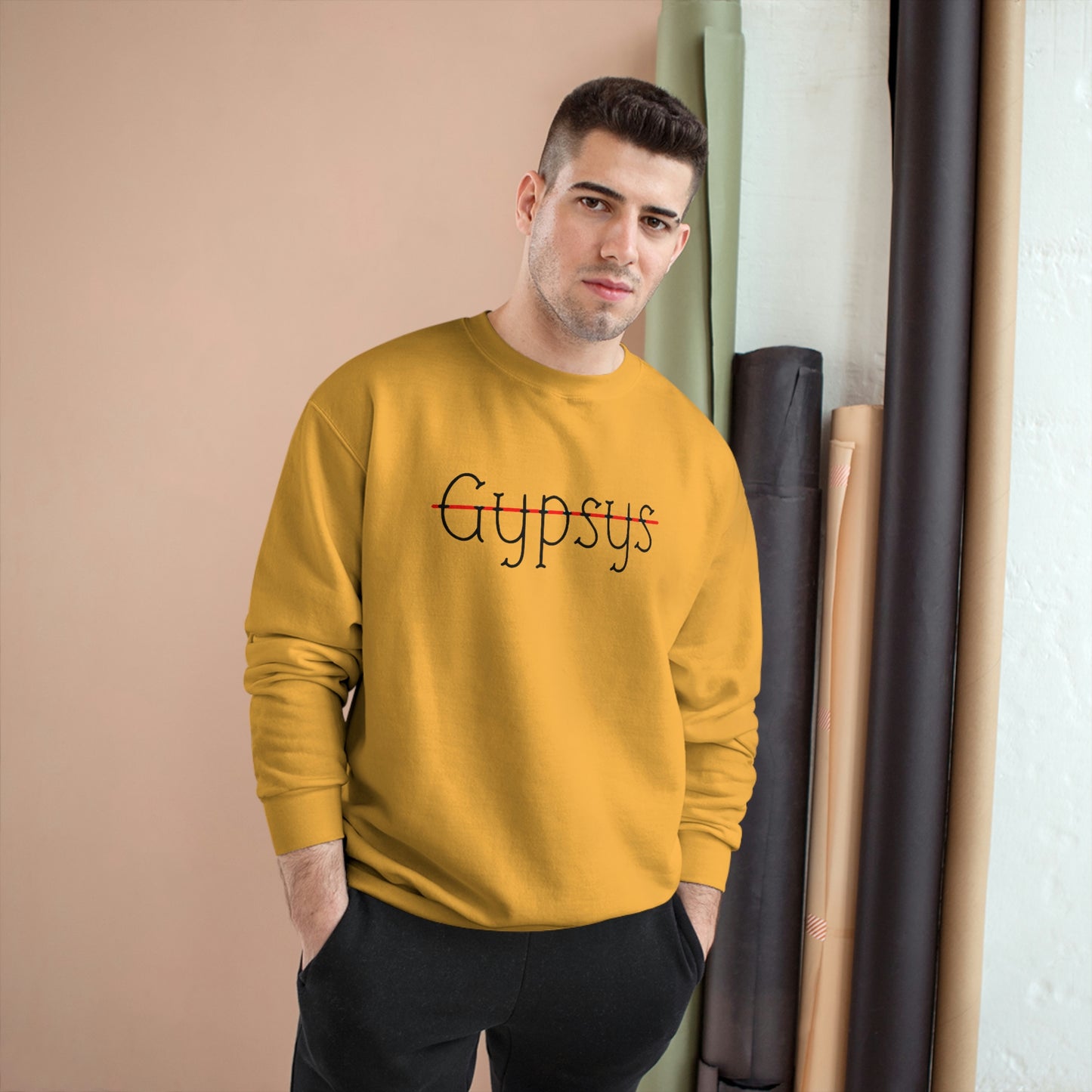 Unisex Champion Crewneck Sweatshirt | Gypsy's Red Rose Gypsy Lady (by @ryseart)