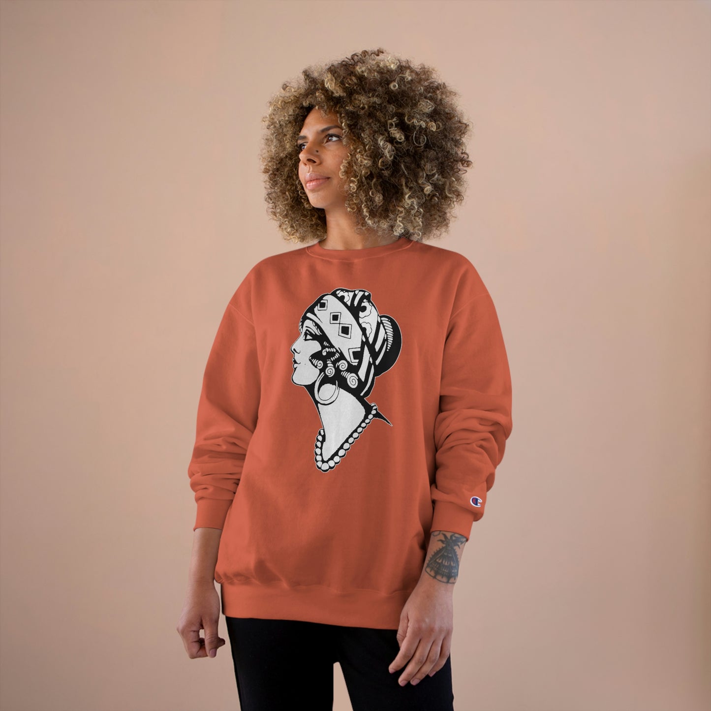 Unisex Champion Crewneck Sweatshirt | Gypsy's Dancing Gypsy Lady (by @tylerabnertattoo)