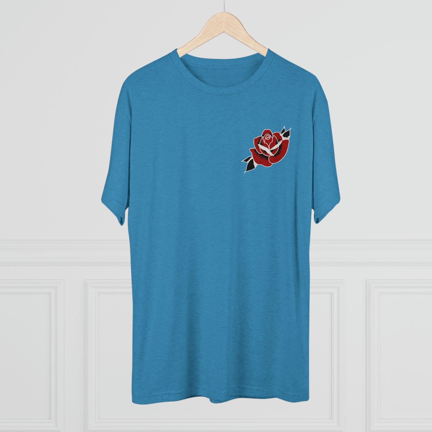 Unisex Tri-Blend Crew Tee | Gypsy's Red Rose Gypsy Lady (by @ryseart)