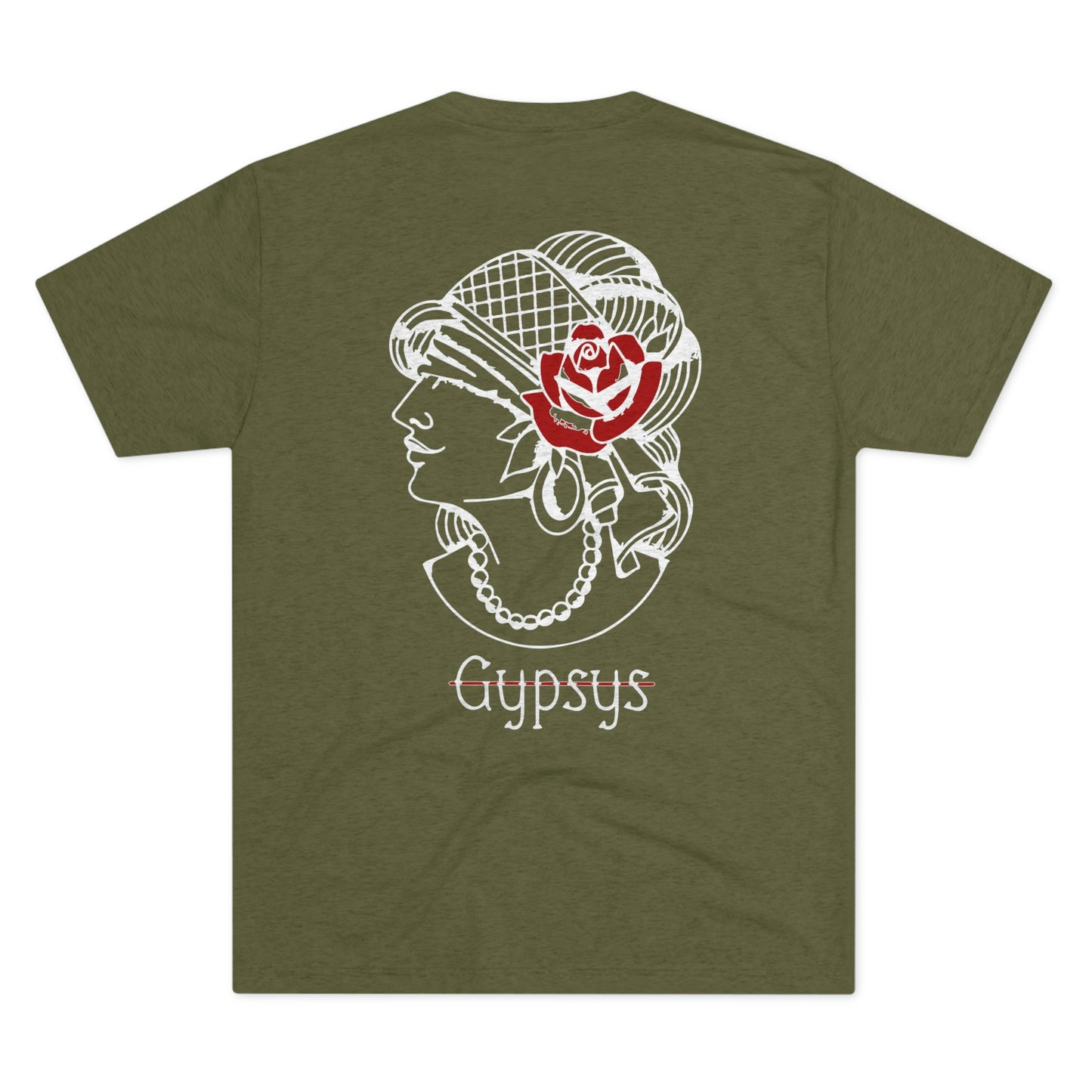 Unisex Tri-Blend Crew Tee | Gypsy's Red Rose Gypsy Lady (by @ryseart)