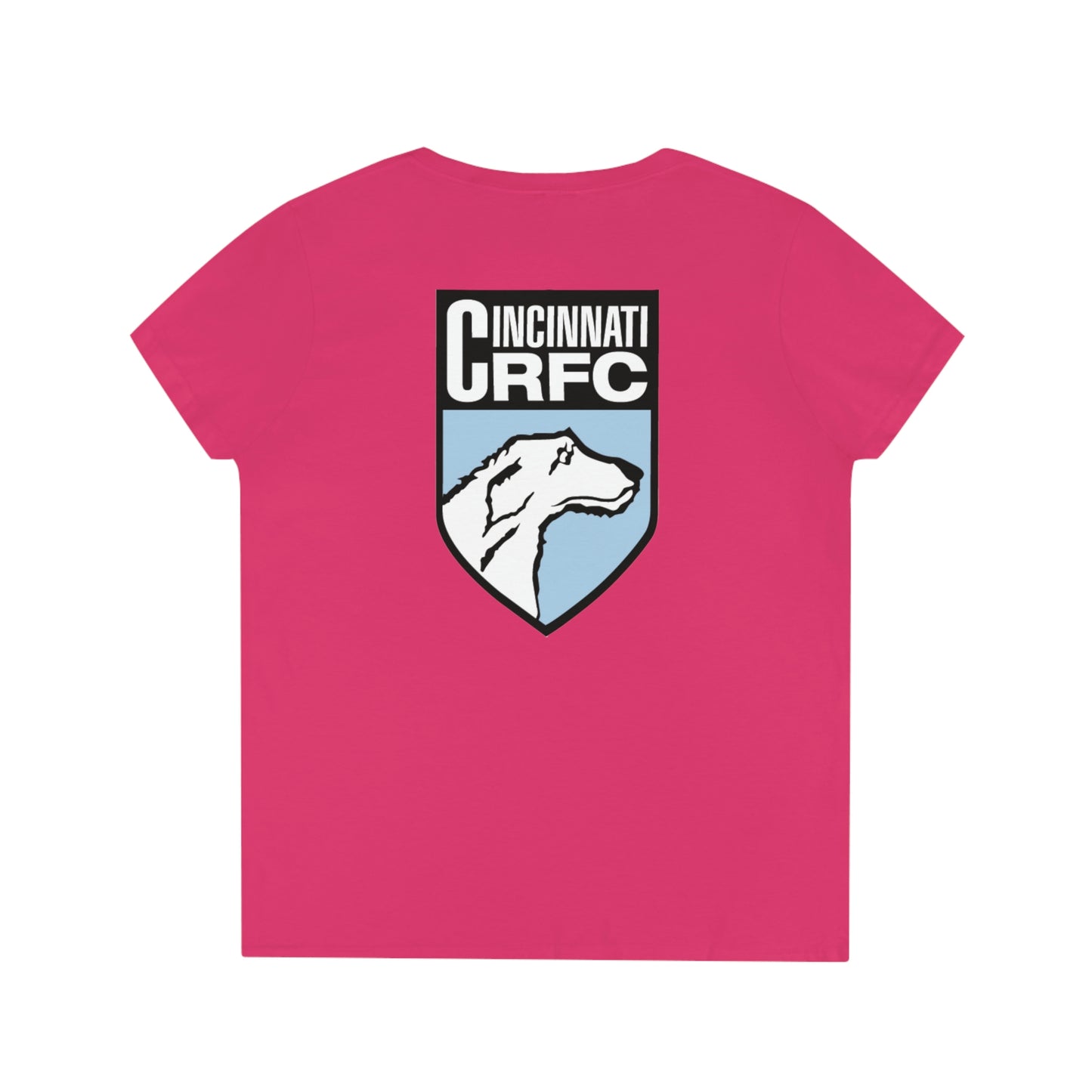 Women' V-Neck T-Shirt | CRFC Wolfhounds Blue Crest