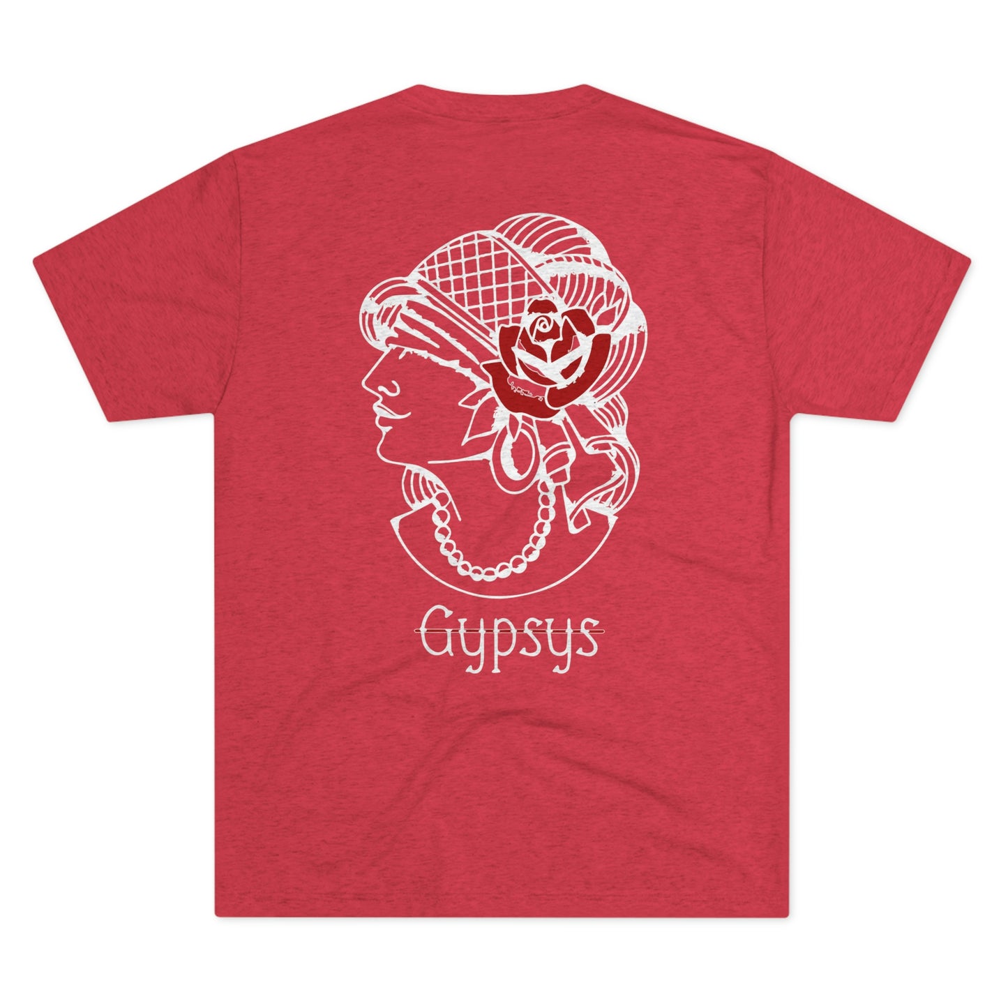 Unisex Tri-Blend Crew Tee | Gypsy's Red Rose Gypsy Lady (by @ryseart)