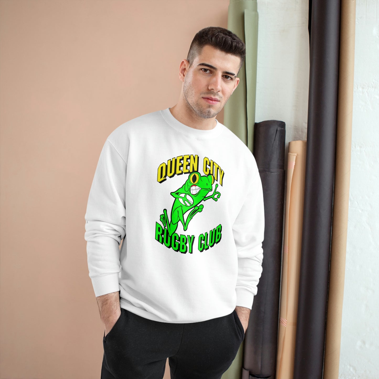 Champion Crewneck Sweatshirt | QCRFC Frogs Logo