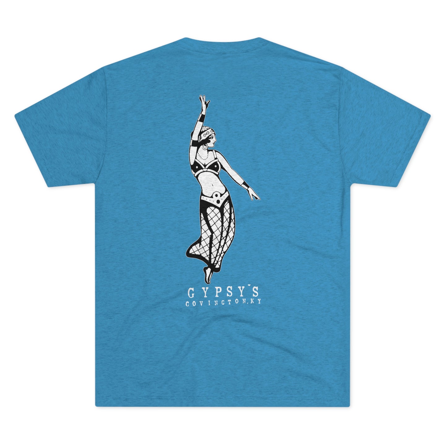 Unisex Tri-Blend Crew Tee | Gypsy's Dancing Gypsy Lady (by @tylerabnertattoo)