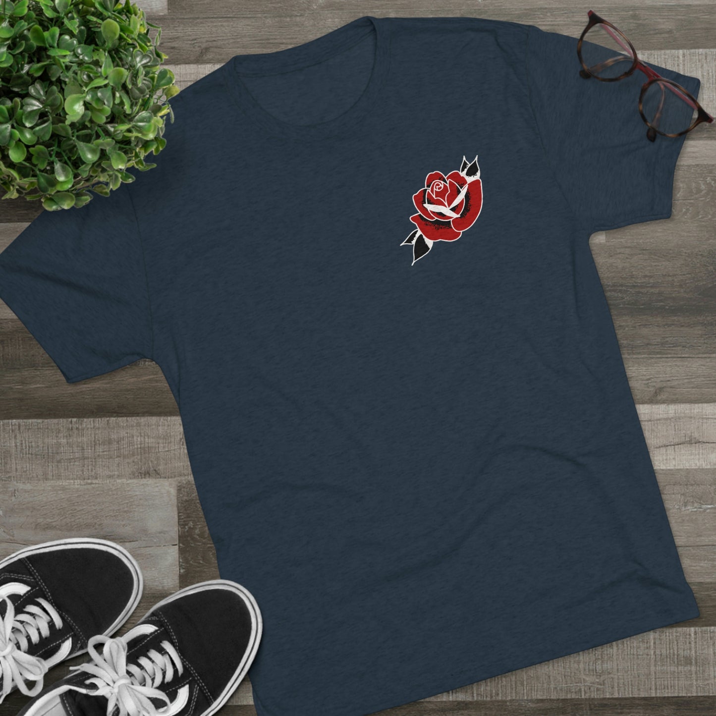 Unisex Tri-Blend Crew Tee | Gypsy's Red Rose Gypsy Lady (by @ryseart)