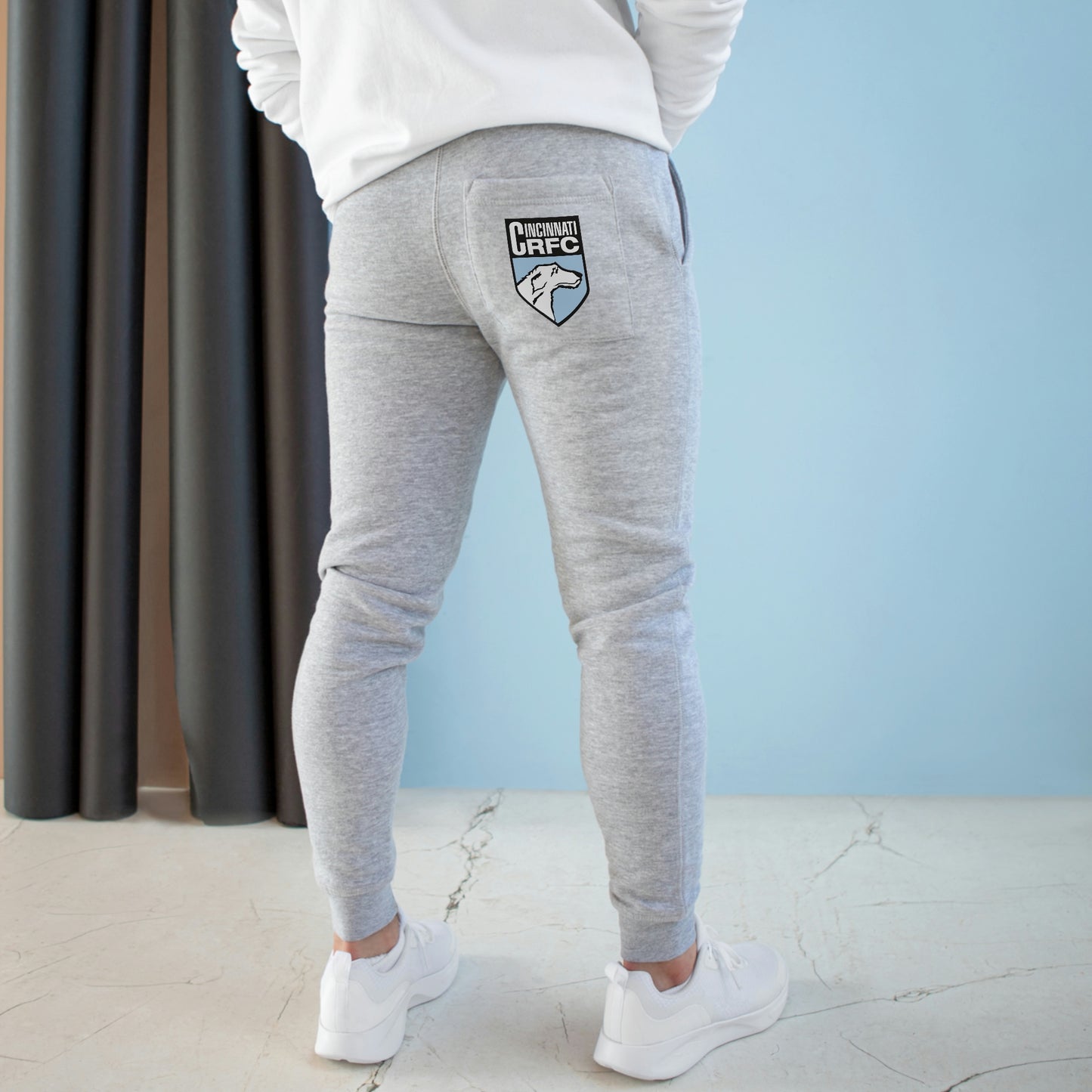 Unisex Premium Fleece Joggers | CRFC Wolfhounds Blue Crest