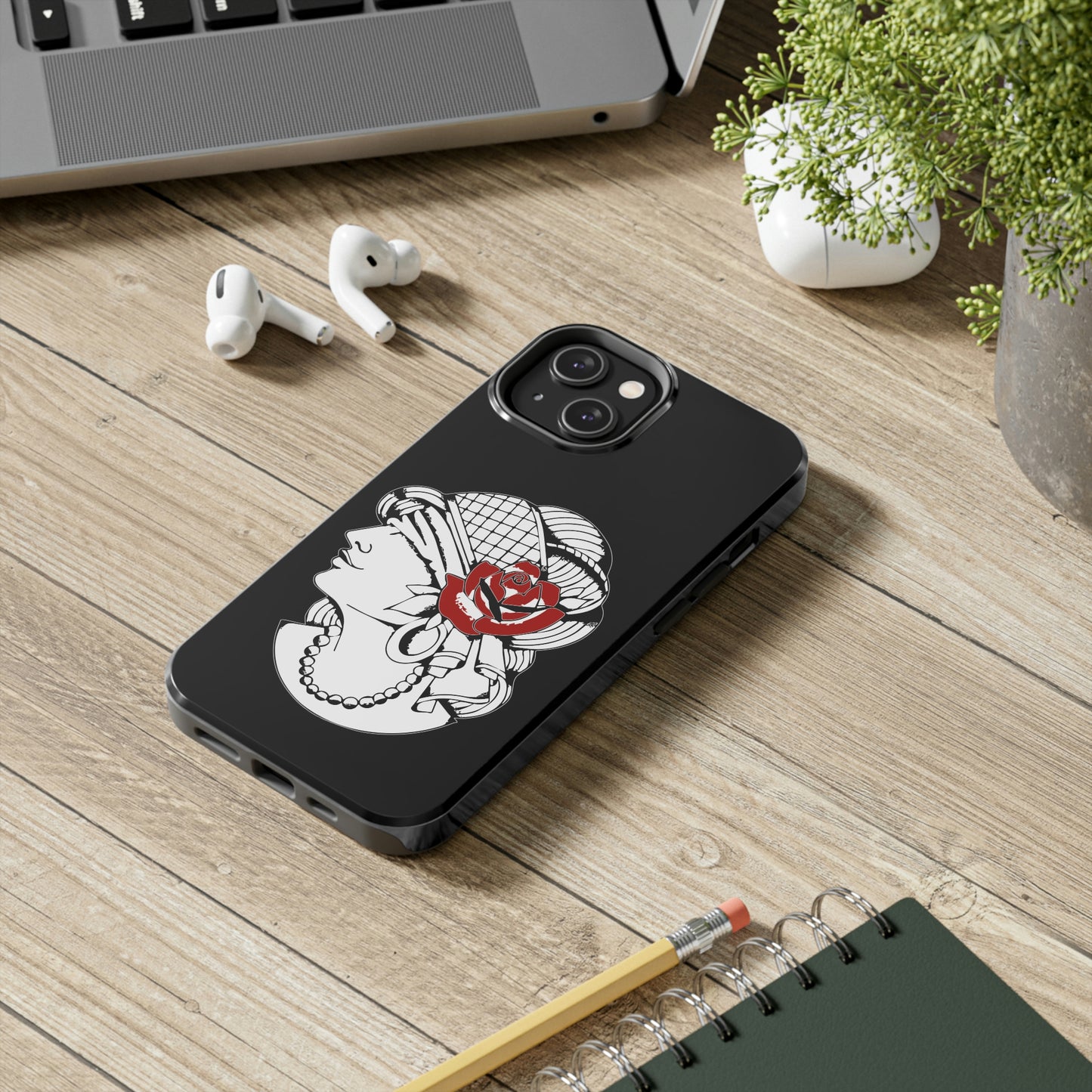 Black Tough Phone Cases | Gypsy's Red Rose Gypsy Lady (by @ryseart)