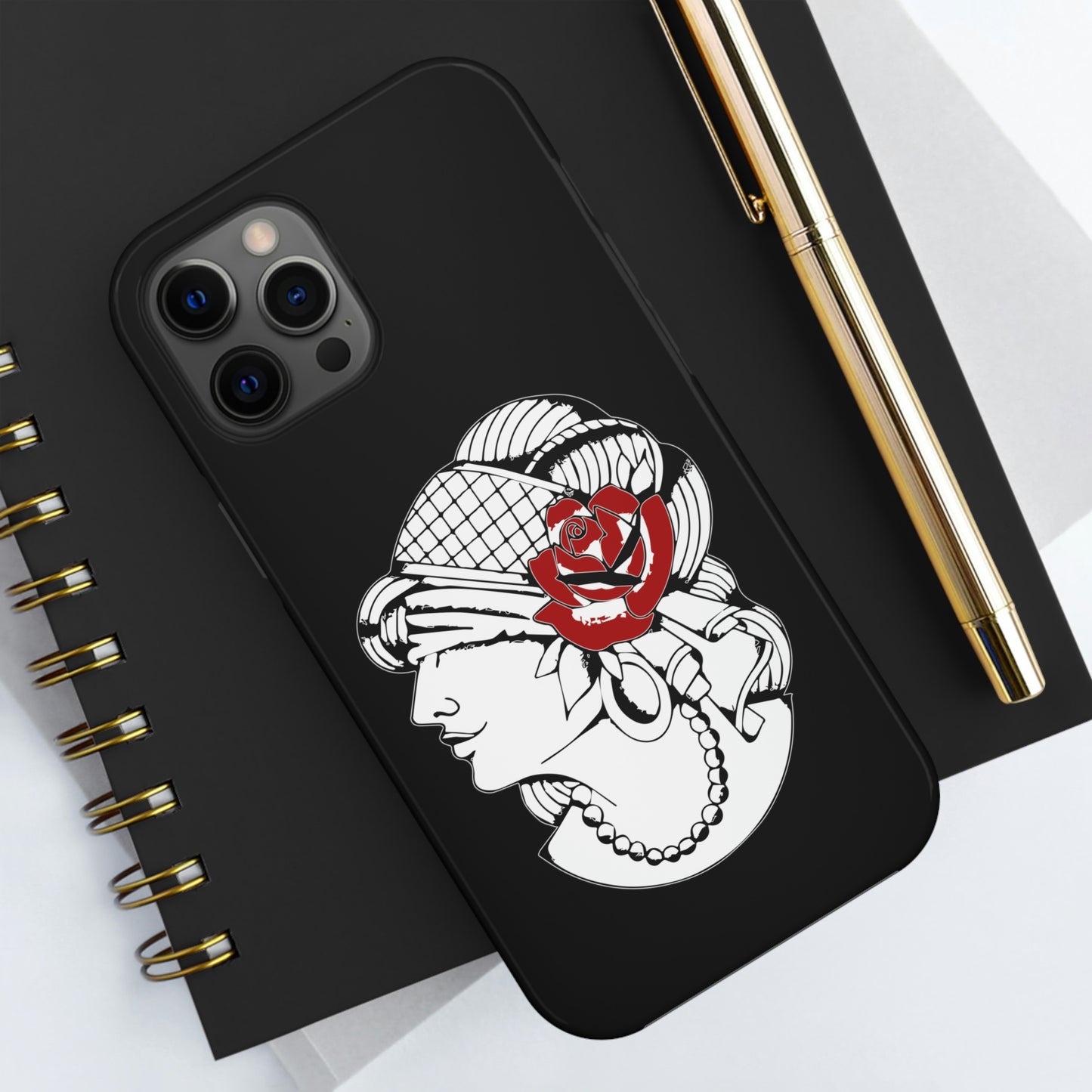 Black Tough Phone Cases | Gypsy's Red Rose Gypsy Lady (by @ryseart)