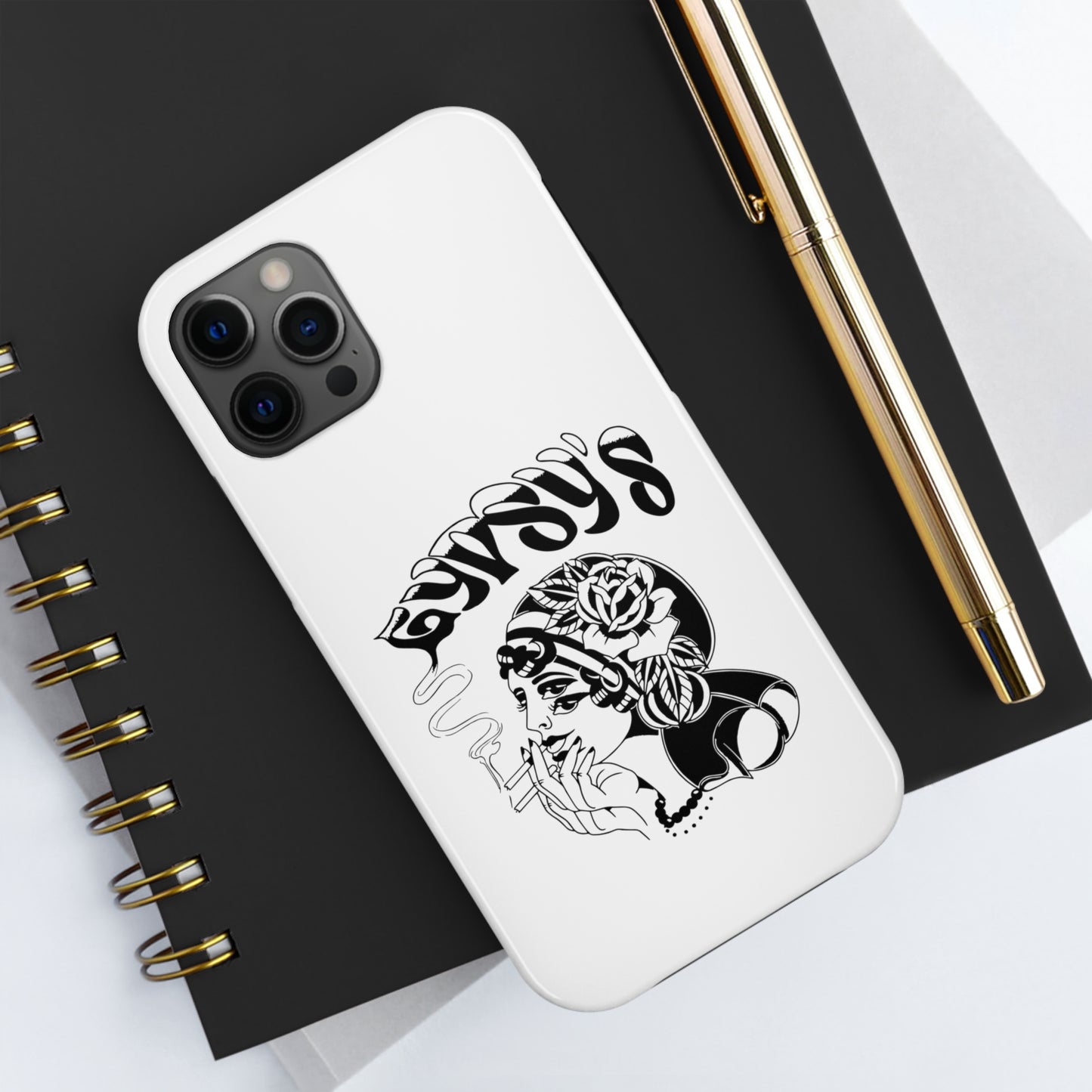 White Tough Phone Cases | Gypsy's Double Gypsy Lady (by @ohbhave)