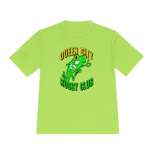 Unisex Moisture Wicking Tee | QCRFC Frogs Logo