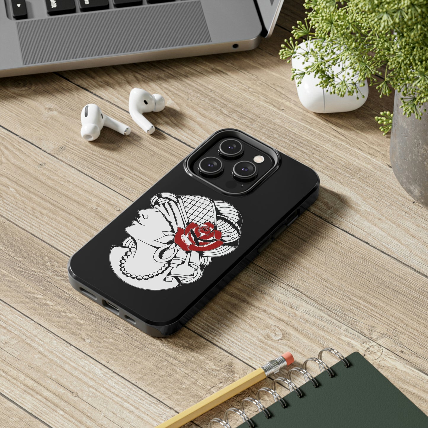 Black Tough Phone Cases | Gypsy's Red Rose Gypsy Lady (by @ryseart)