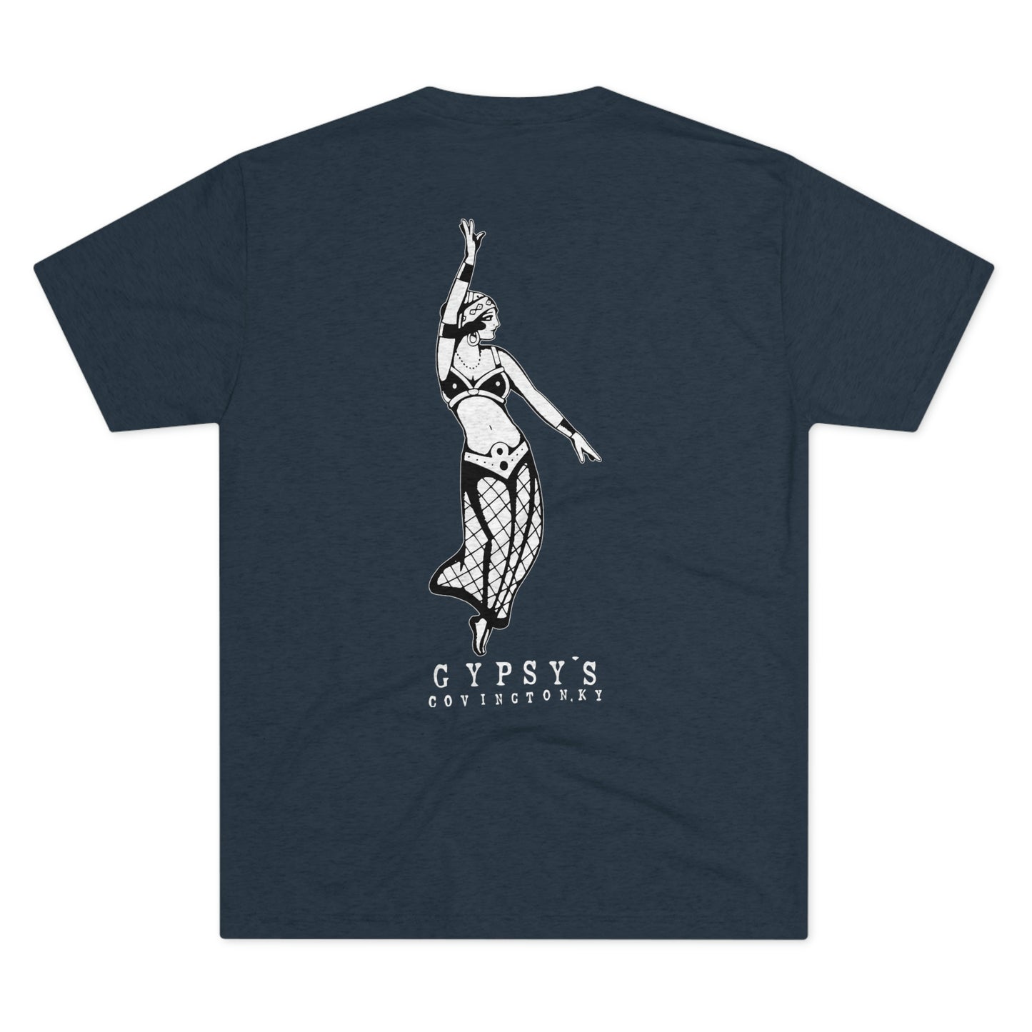 Unisex Tri-Blend Crew Tee | Gypsy's Dancing Gypsy Lady (by @tylerabnertattoo)