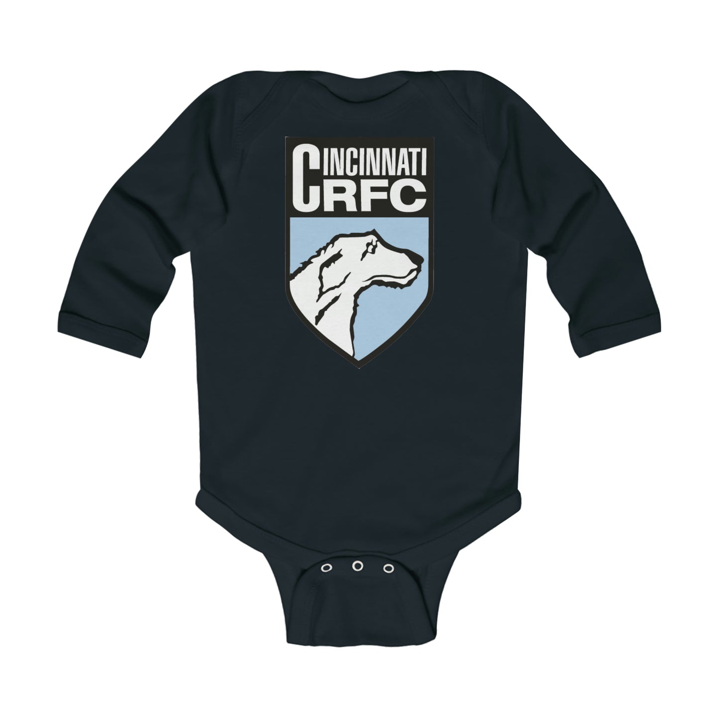 Infant Long Sleeve Onesie | CRFC Wolfhounds Blue Crest