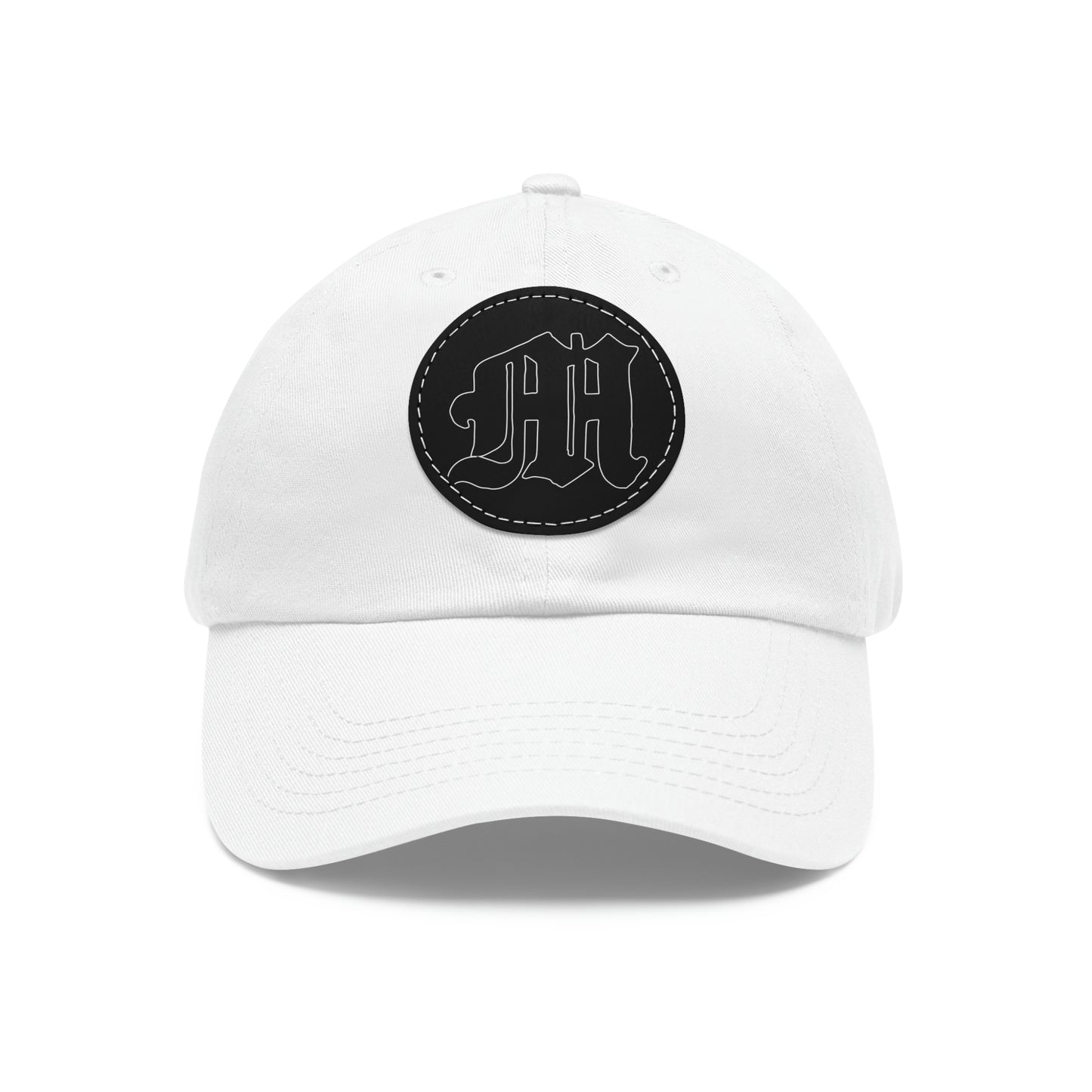 Dad Hat with Leather Round Patch | Mothers Tattoo M Logo