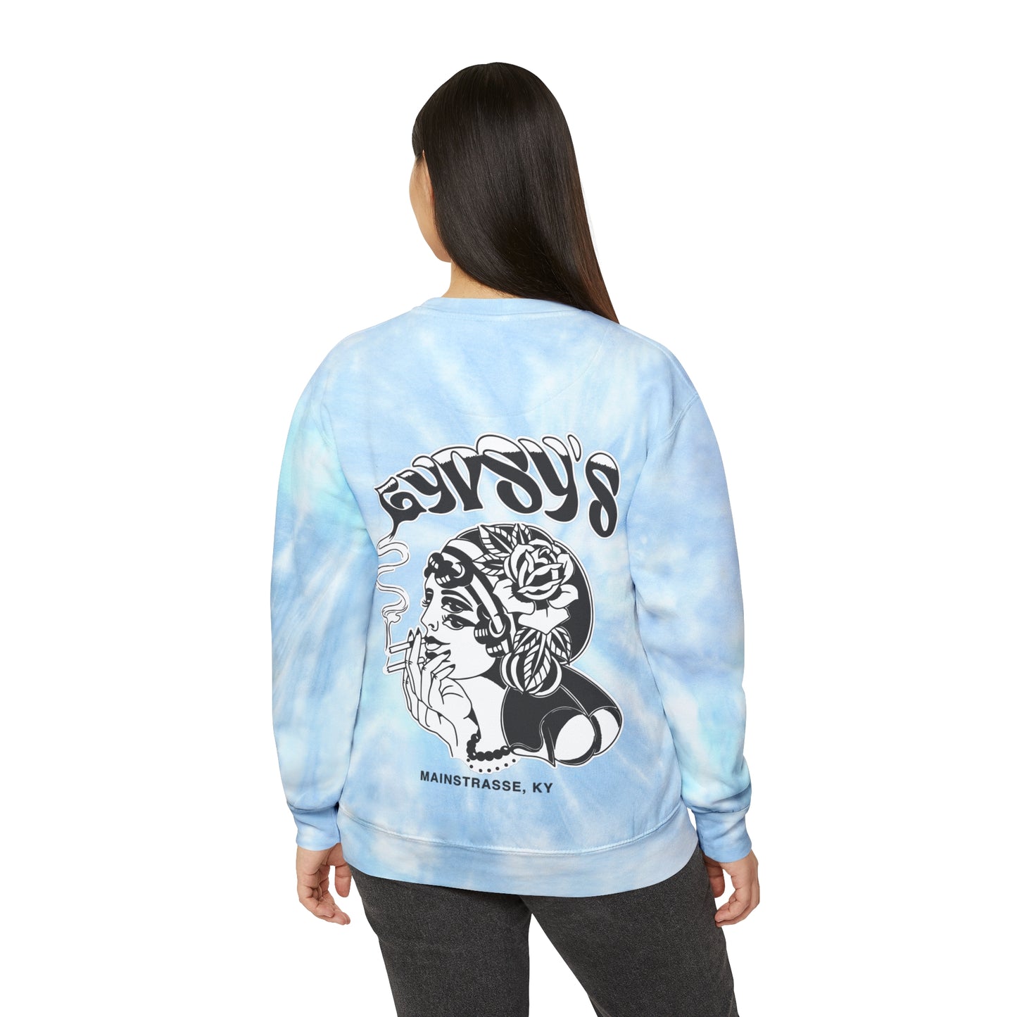 Unisex Comfort Colors Tie-Dye Crewneck Sweatshirt | Gypsy's Double Gypsy Lady (by @ohbhave)