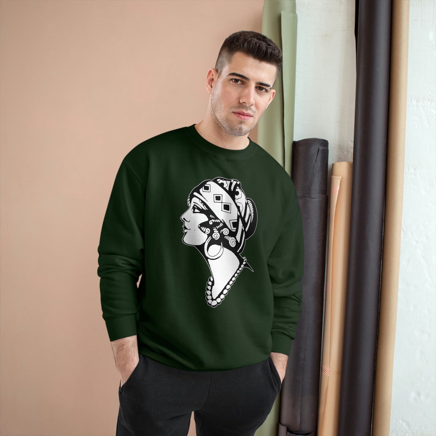 Unisex Champion Crewneck Sweatshirt | Gypsy's Dancing Gypsy Lady (by @tylerabnertattoo)