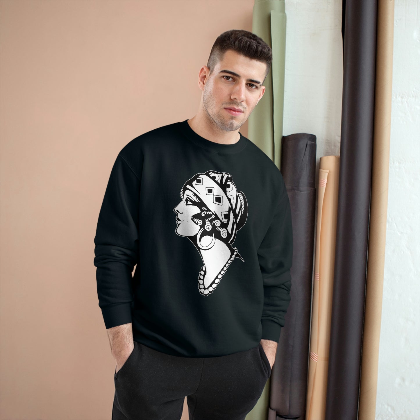 Unisex Champion Crewneck Sweatshirt | Gypsy's Dancing Gypsy Lady (by @tylerabnertattoo)