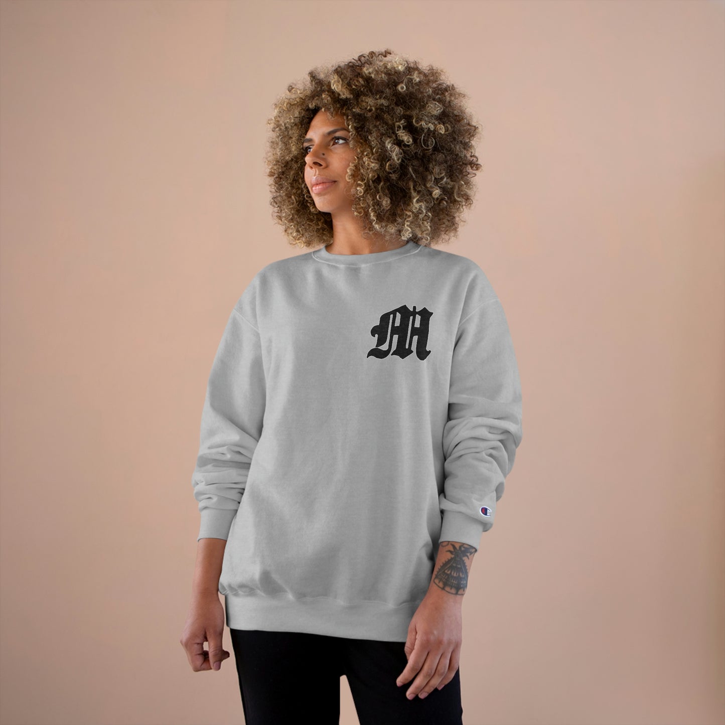 Unisex Champion Eco Crewneck Sweatshirt | Mothers Tattoo Double Panther Logo by Brendan Houston (IG: @ohbhave)