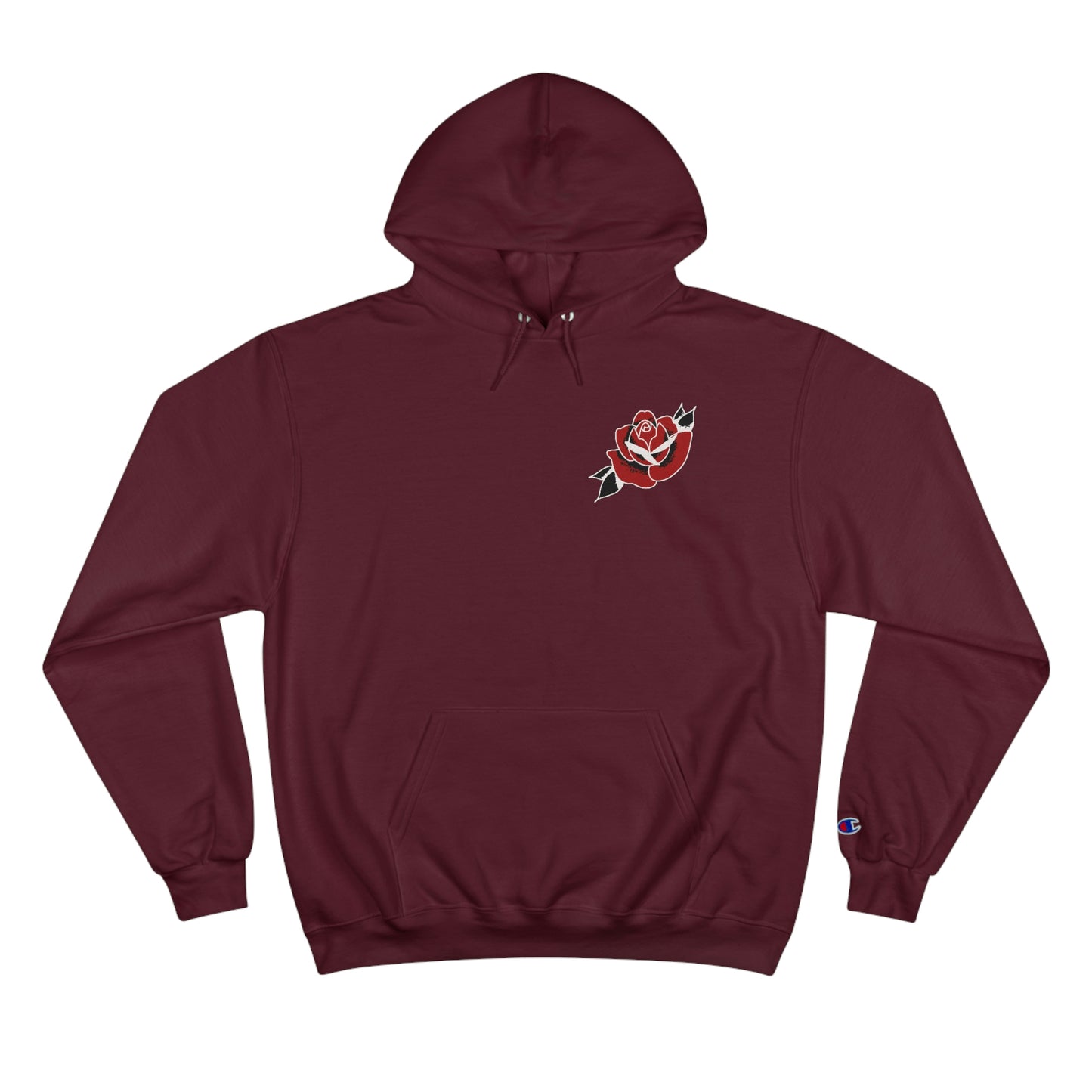Unisex Champion Hoodie | Gypsy's Red Rose Gypsy Lady (by @ryseart)