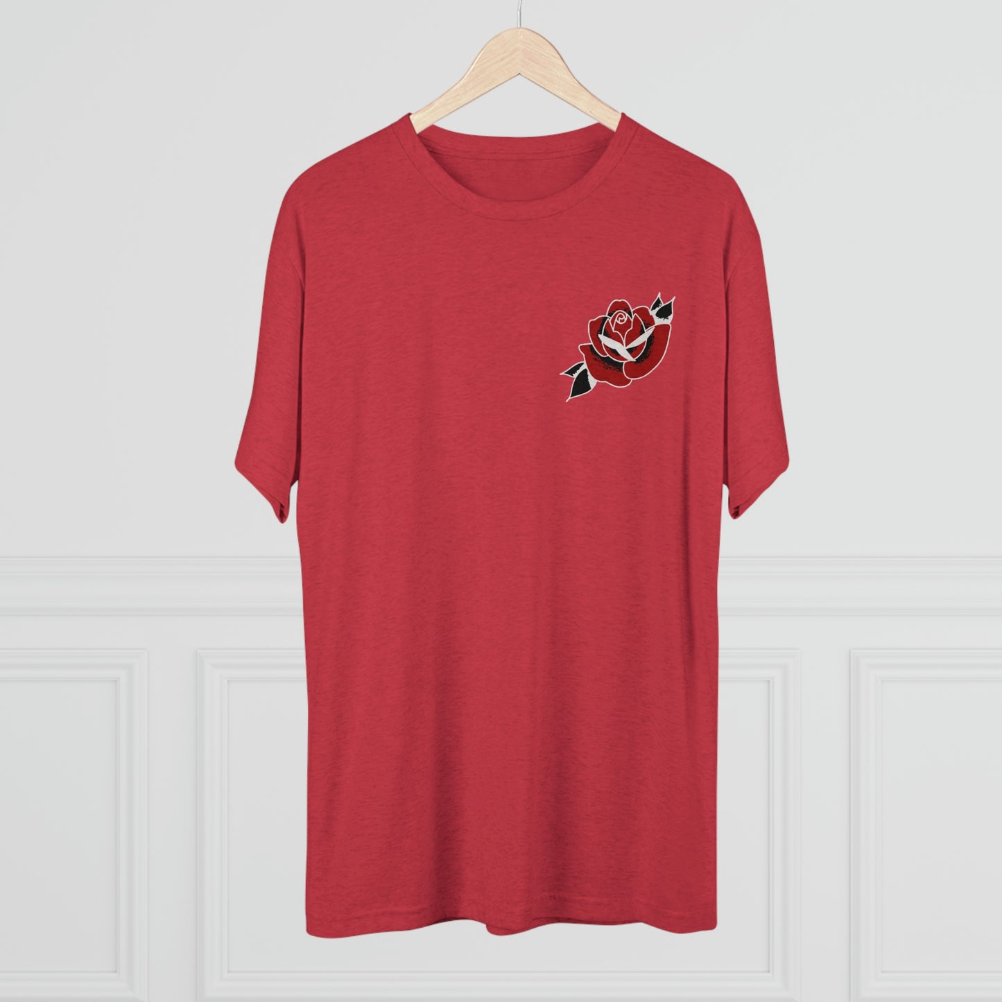 Unisex Tri-Blend Crew Tee | Gypsy's Red Rose Gypsy Lady (by @ryseart)