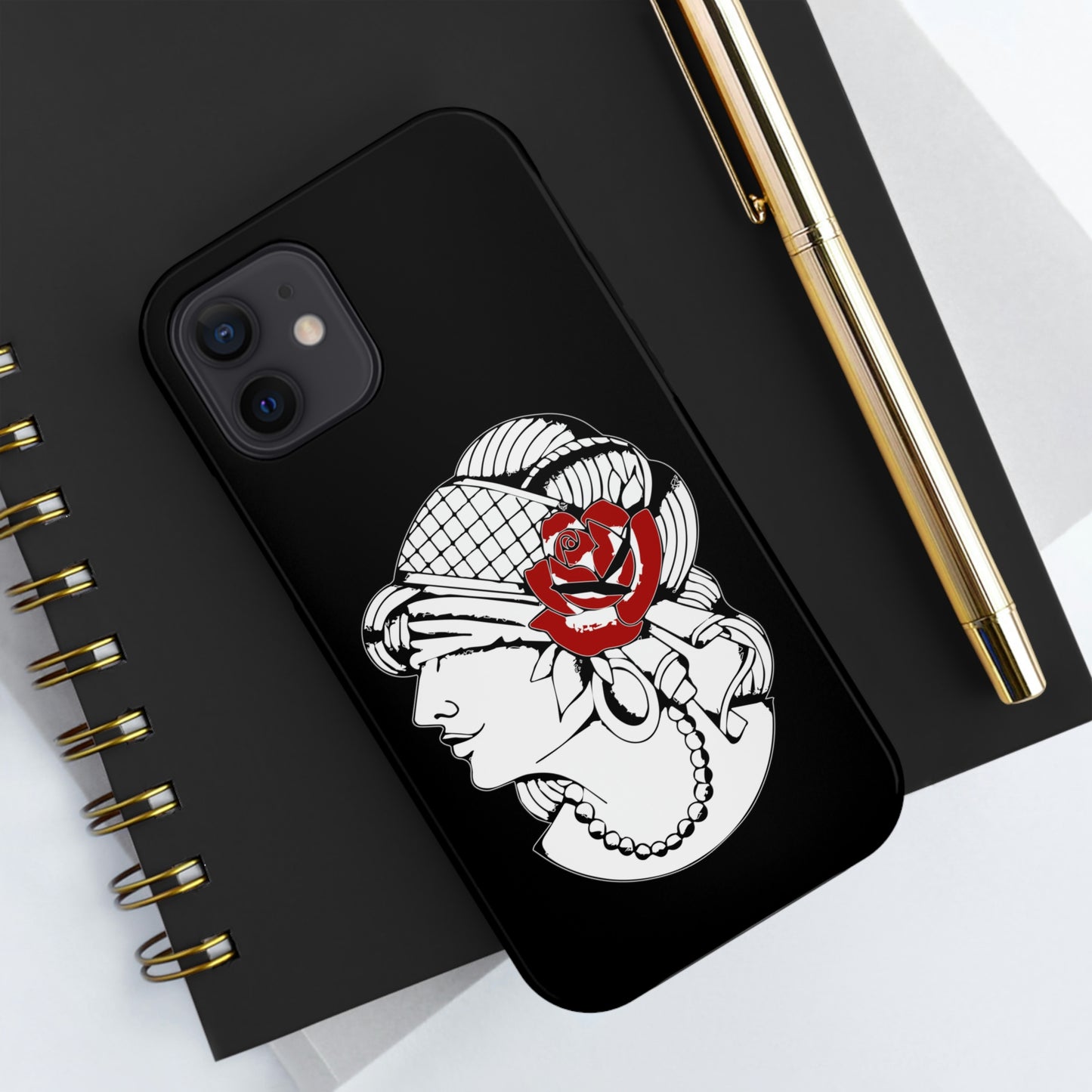 Black Tough Phone Cases | Gypsy's Red Rose Gypsy Lady (by @ryseart)