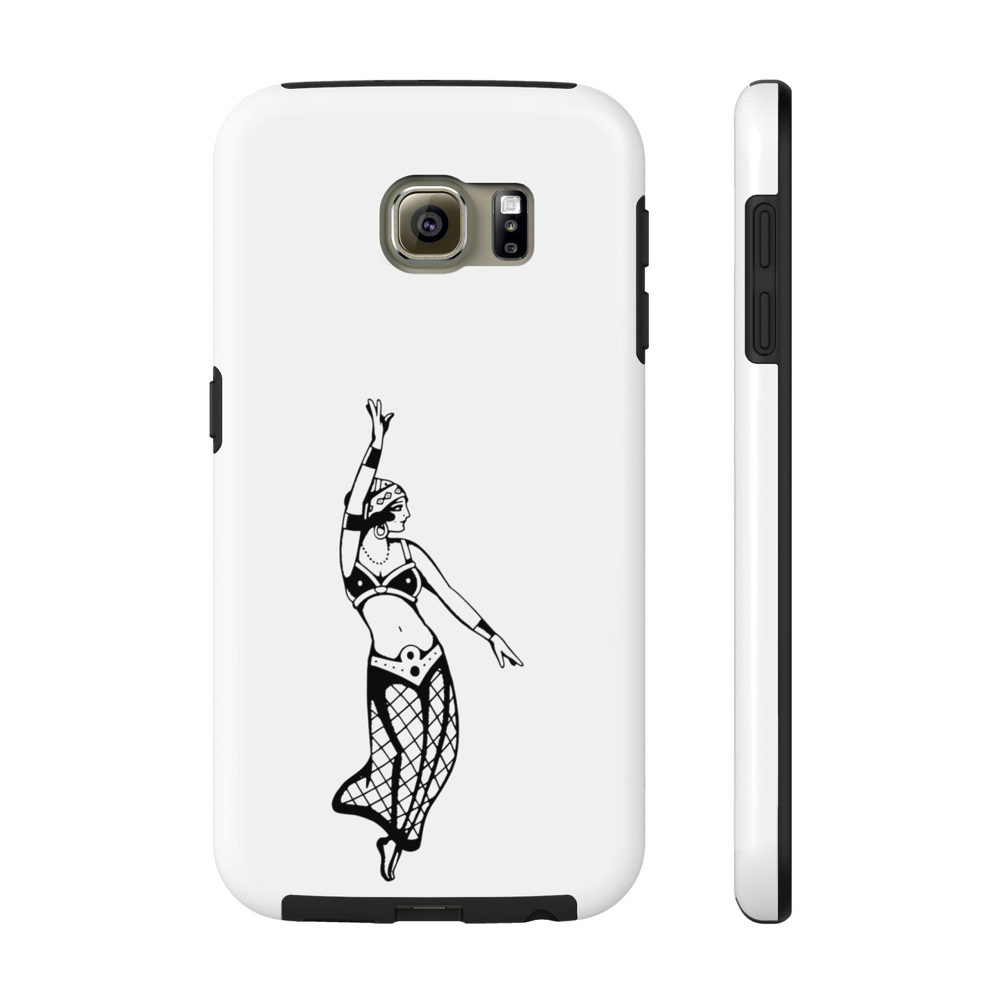 White Tough Phone Cases | Gypsy's Dancing Gypsy Lady (by @tylerabnertattoo)
