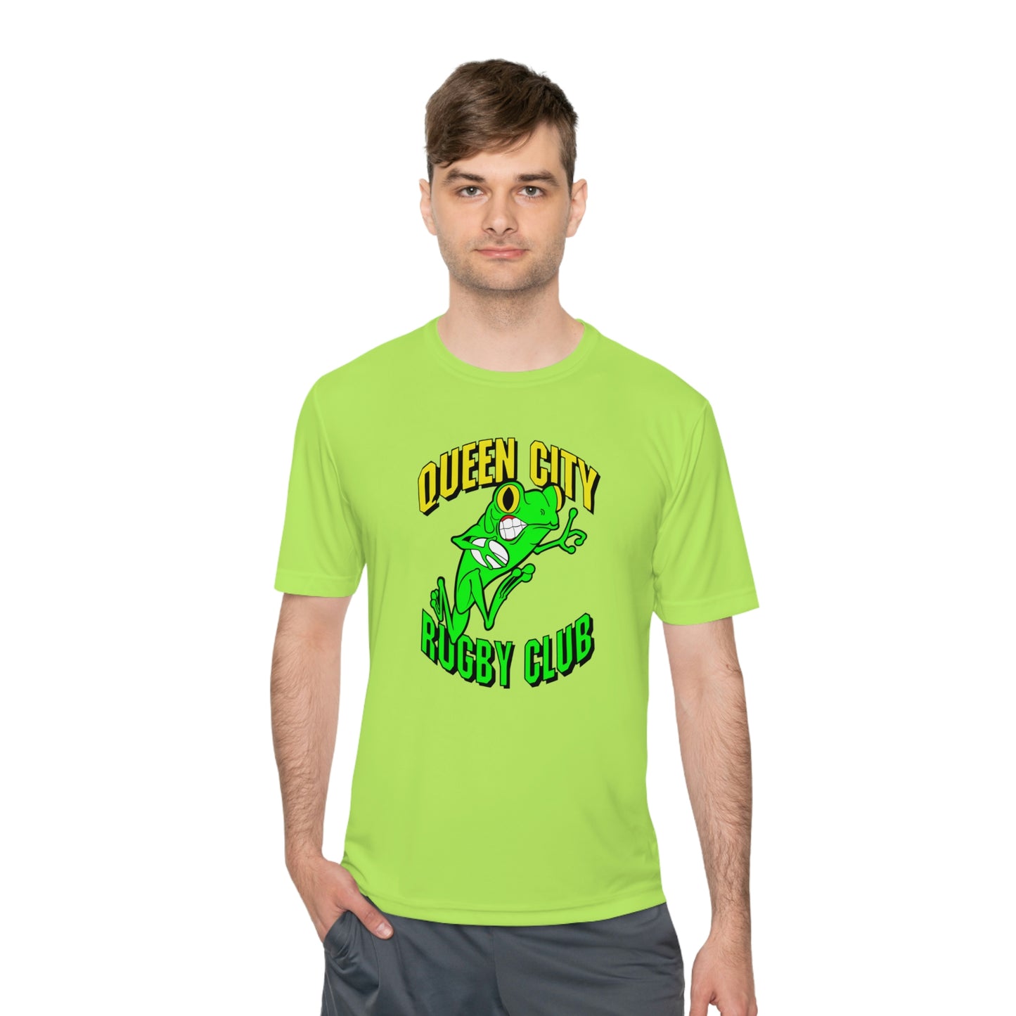 Unisex Moisture Wicking Tee | QCRFC Frogs Logo
