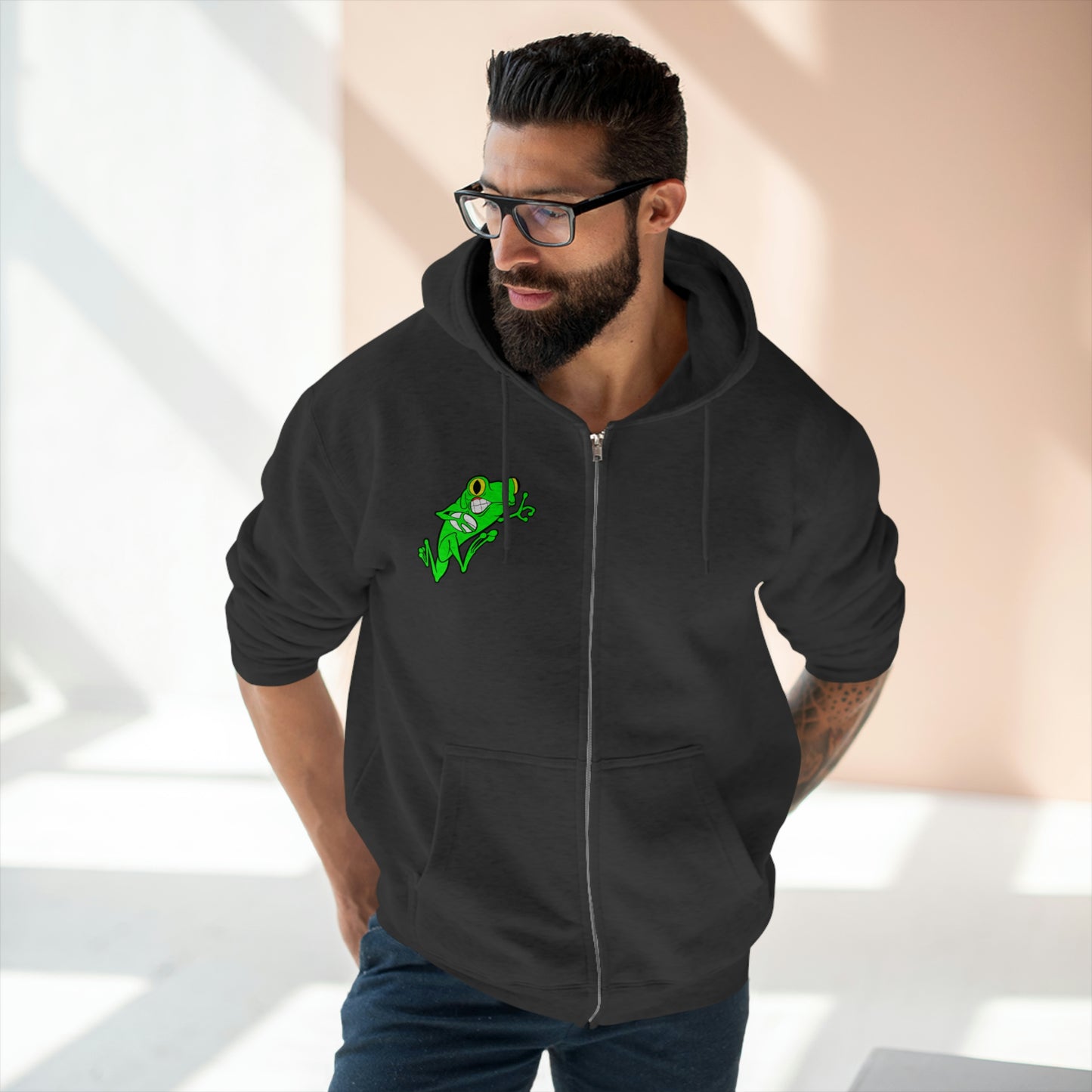 Unisex Premium Full Zip Hoodie | QCRFC Frogs Logo