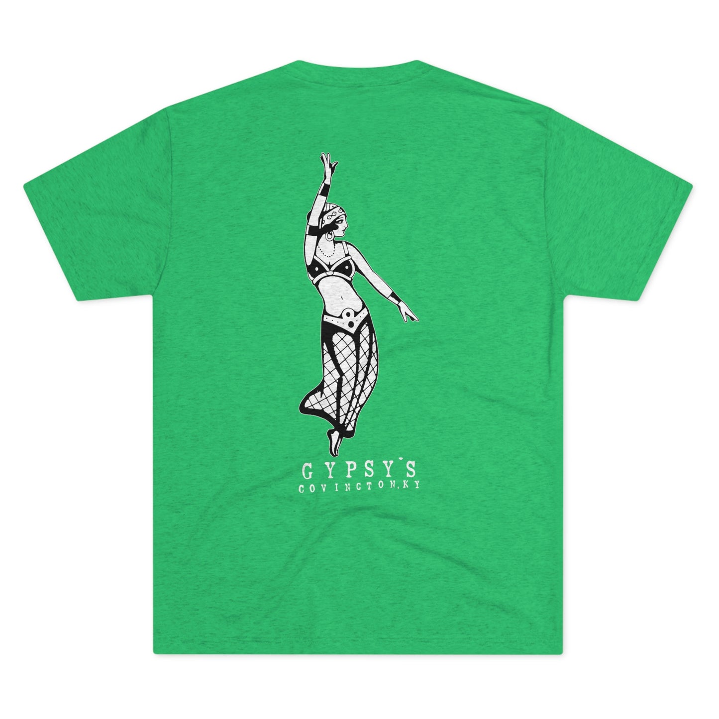 Unisex Tri-Blend Crew Tee | Gypsy's Dancing Gypsy Lady (by @tylerabnertattoo)