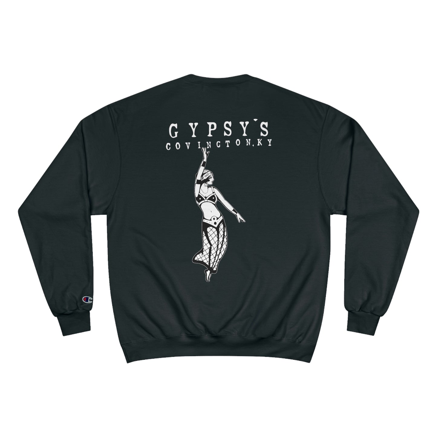 Unisex Champion Crewneck Sweatshirt | Gypsy's Dancing Gypsy Lady (by @tylerabnertattoo)