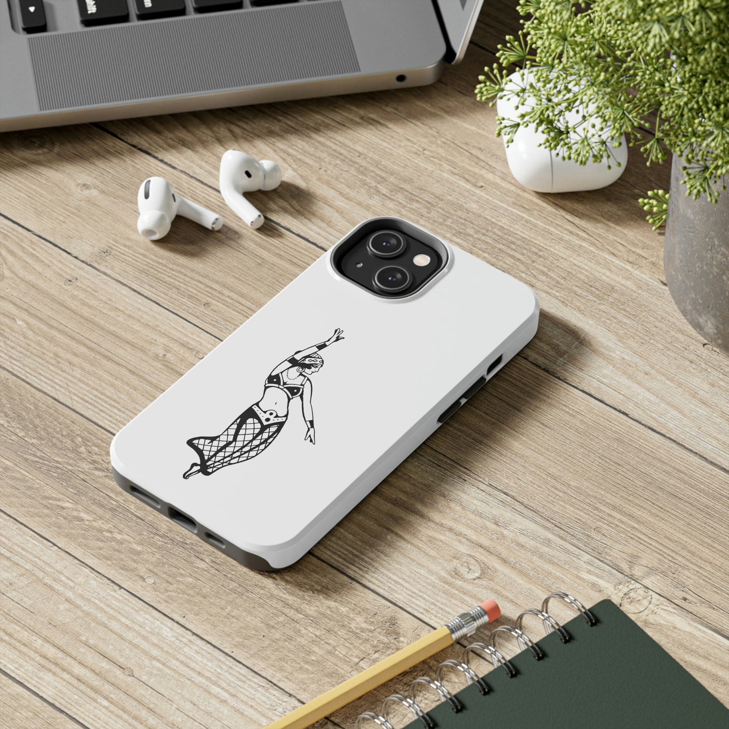 White Tough Phone Cases | Gypsy's Dancing Gypsy Lady (by @tylerabnertattoo)
