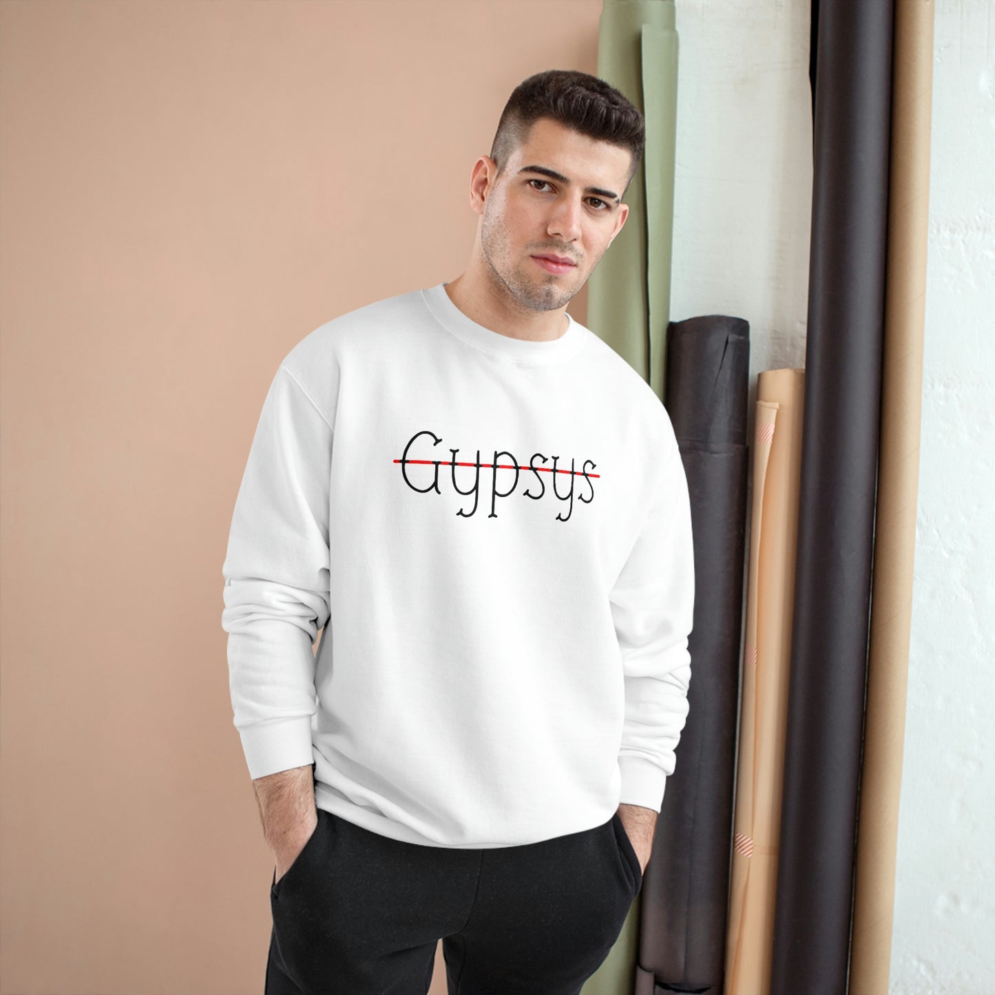 Unisex Champion Crewneck Sweatshirt | Gypsy's Red Rose Gypsy Lady (by @ryseart)