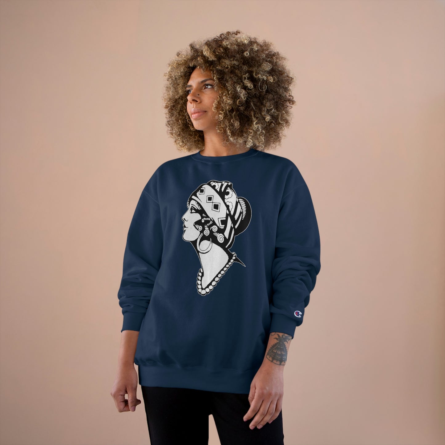 Unisex Champion Crewneck Sweatshirt | Gypsy's Dancing Gypsy Lady (by @tylerabnertattoo)