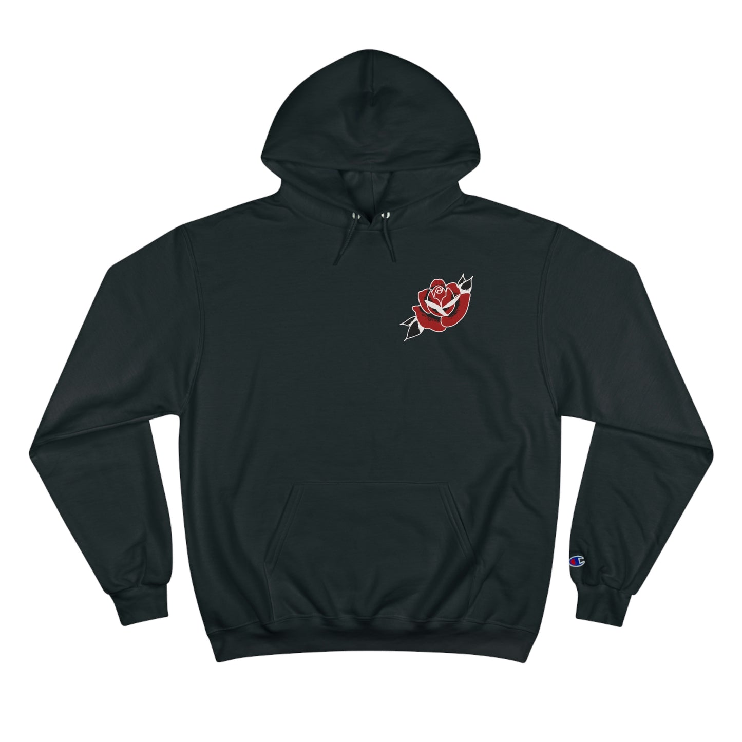 Unisex Champion Hoodie | Gypsy's Red Rose Gypsy Lady (by @ryseart)