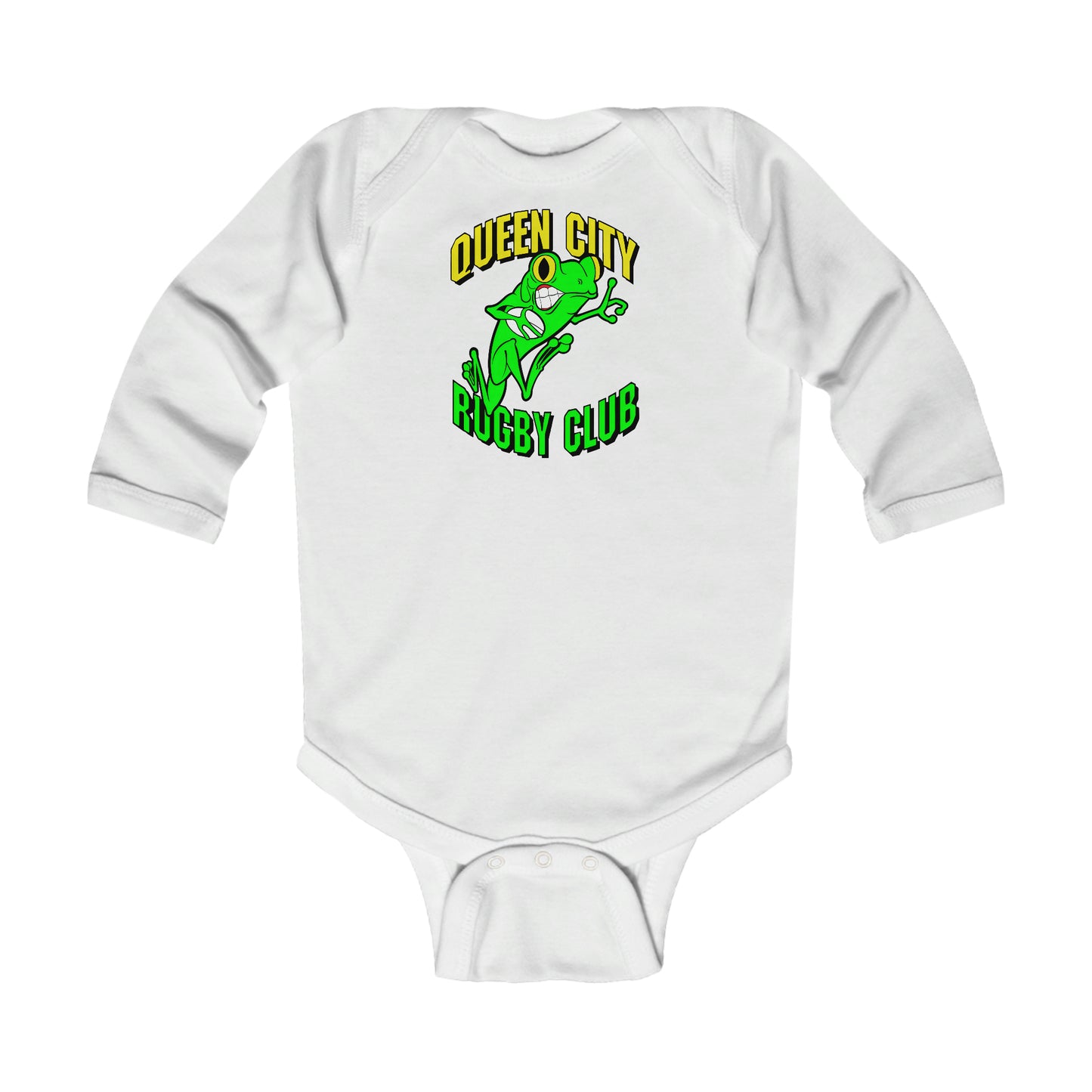 Infant Long Sleeve Onesie | QCRFC Frogs Logo