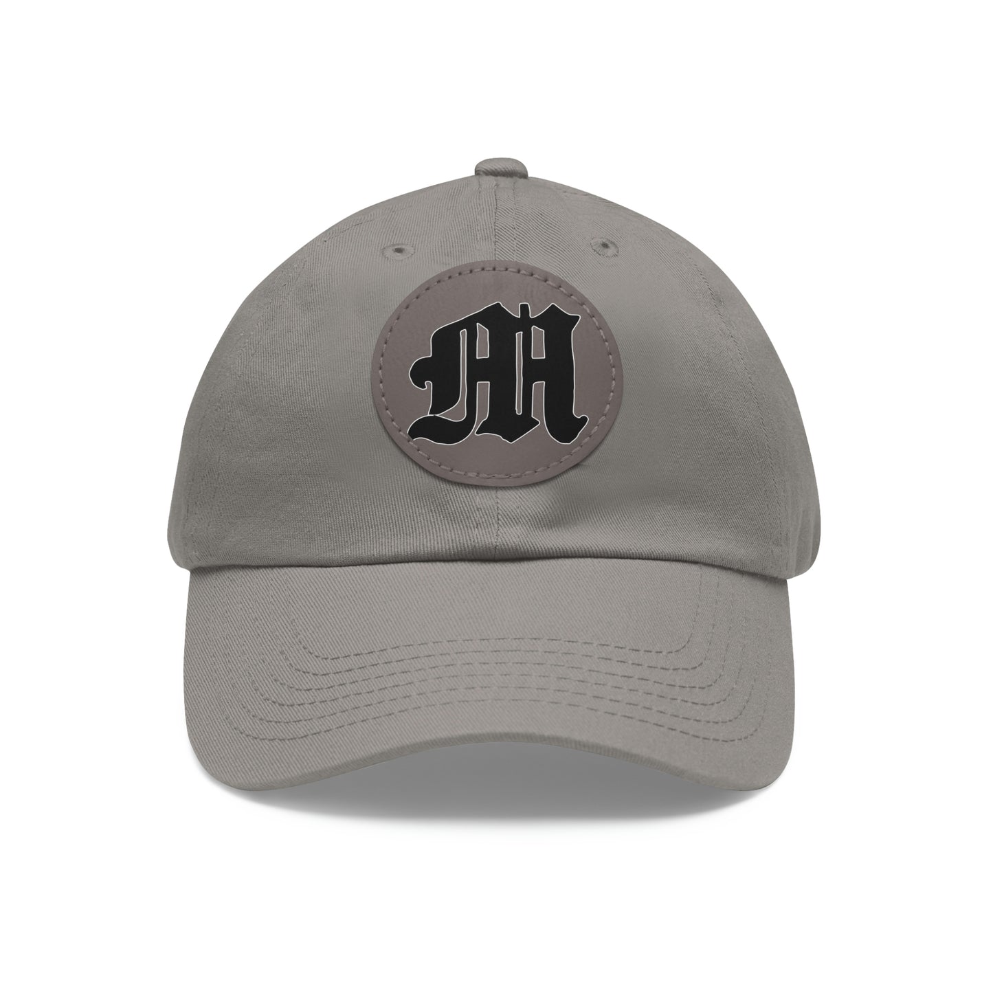 Dad Hat with Leather Round Patch | Mothers Tattoo M Logo