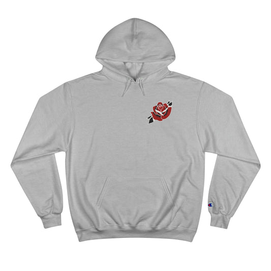 Unisex Champion Hoodie | Gypsy's Red Rose Gypsy Lady (by @ryseart)