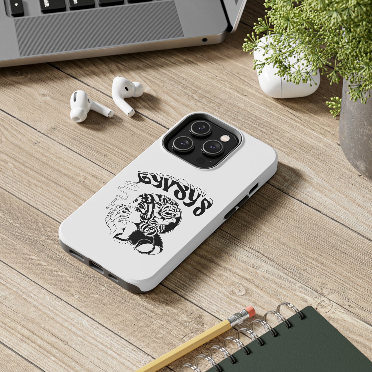 White Tough Phone Cases | Gypsy's Double Gypsy Lady (by @ohbhave)